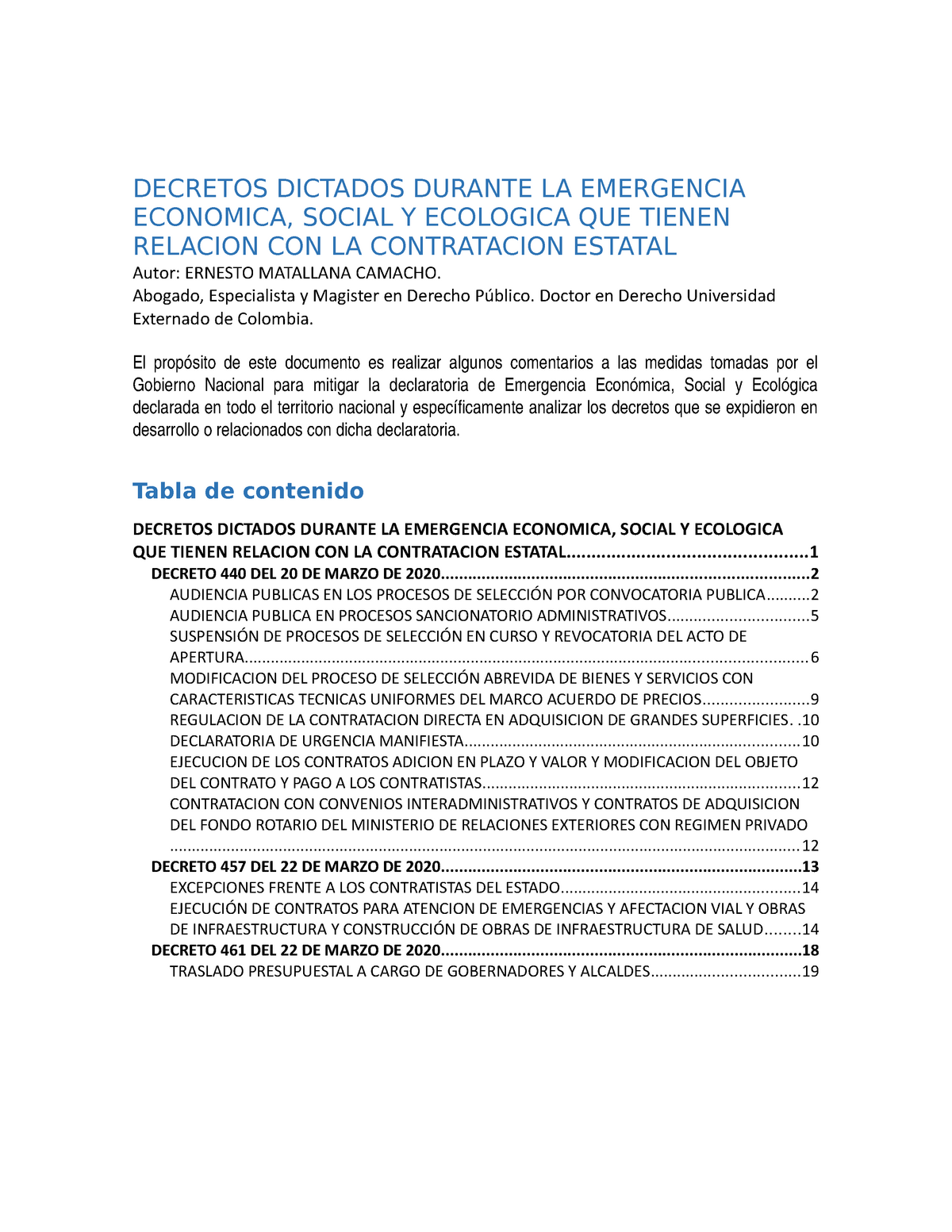 Decretos DE Emergencia Covid-19 - DECRETOS DICTADOS DURANTE LA ...