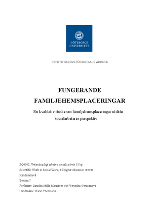 Informationsbrev - Informationsbrev Institutionen för socialt arbete ...