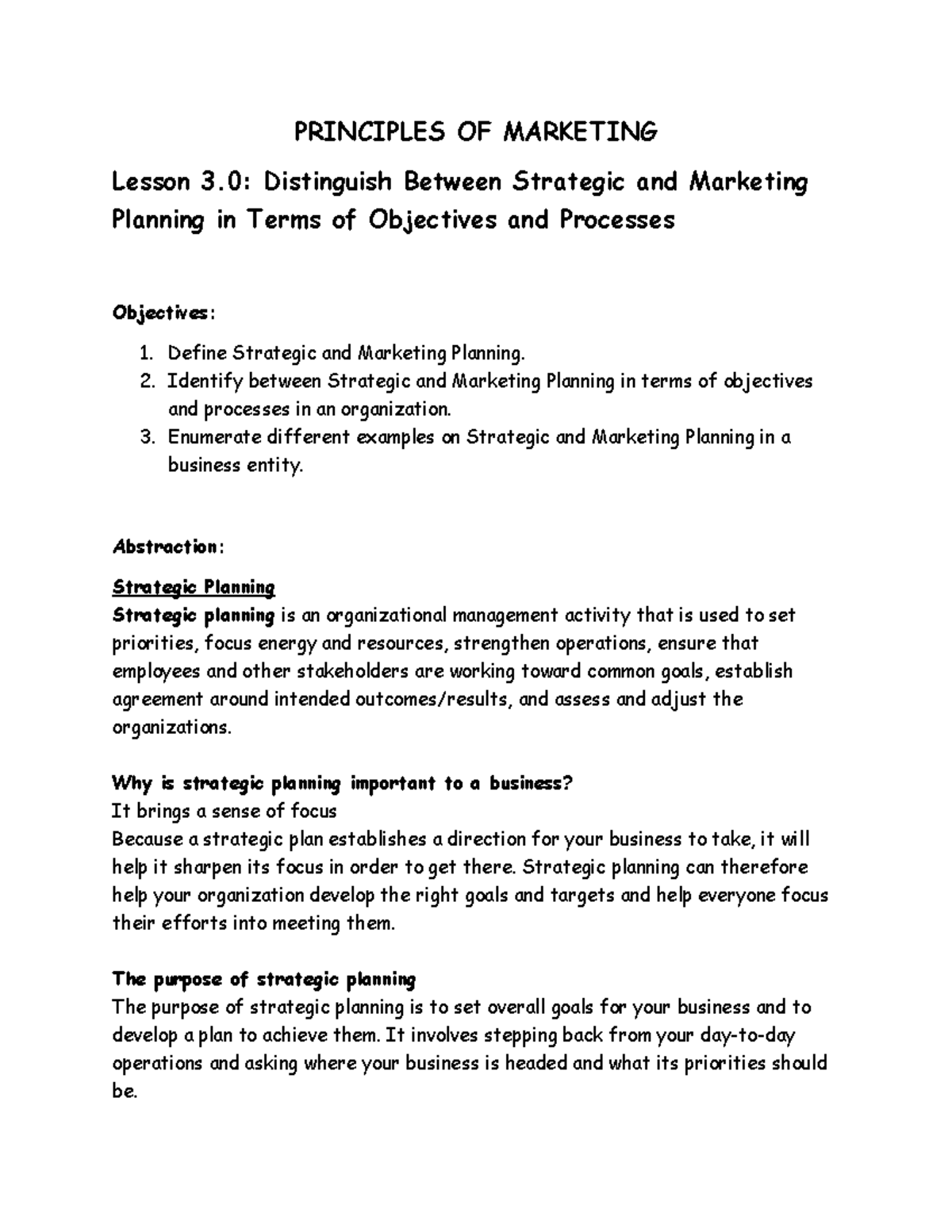 Principles OF Marketing L3 1st SEM 1st Quarter S - PRINCIPLES OF ...