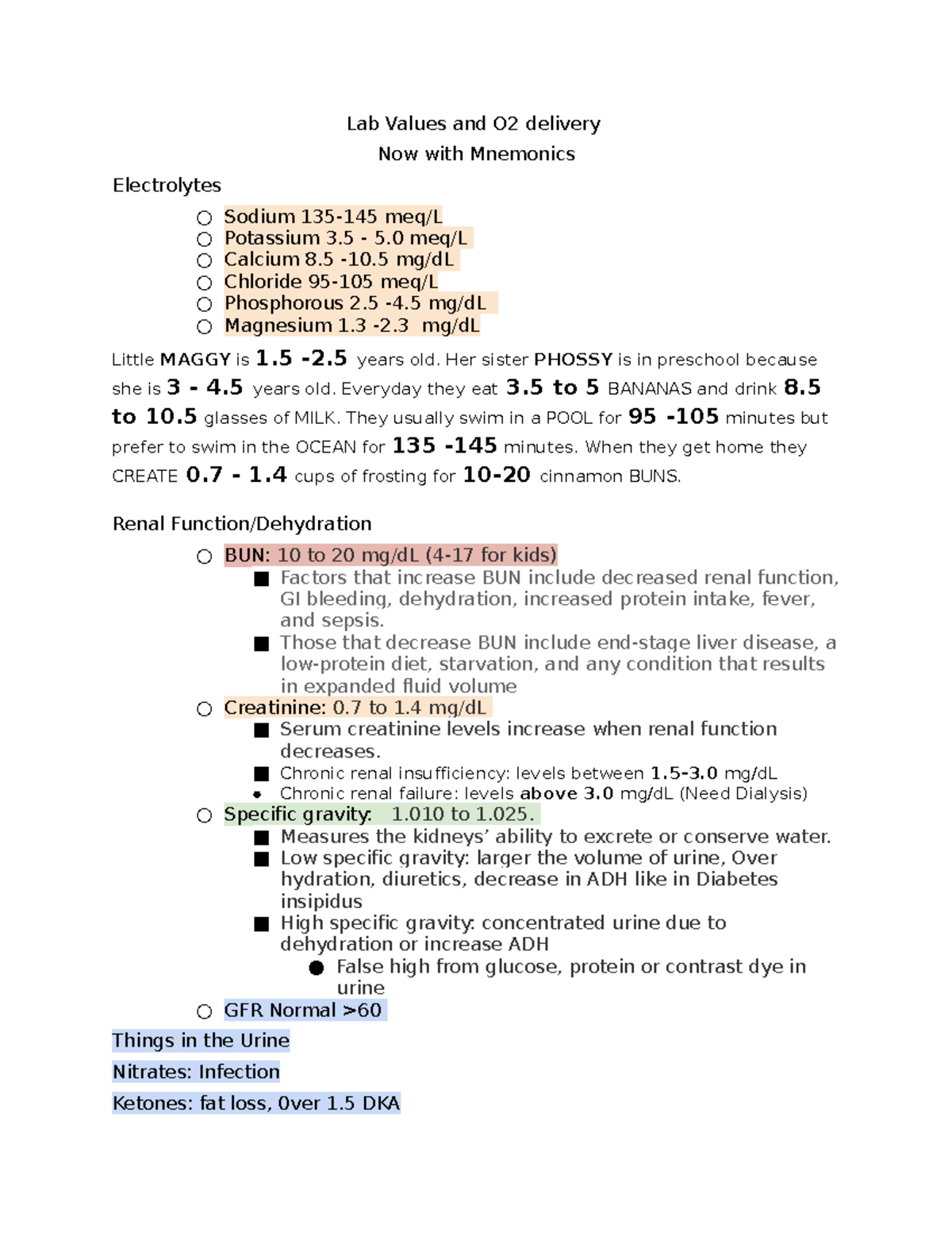 Lab Values for Adult Nursing Lab Values and O2 delivery Now with