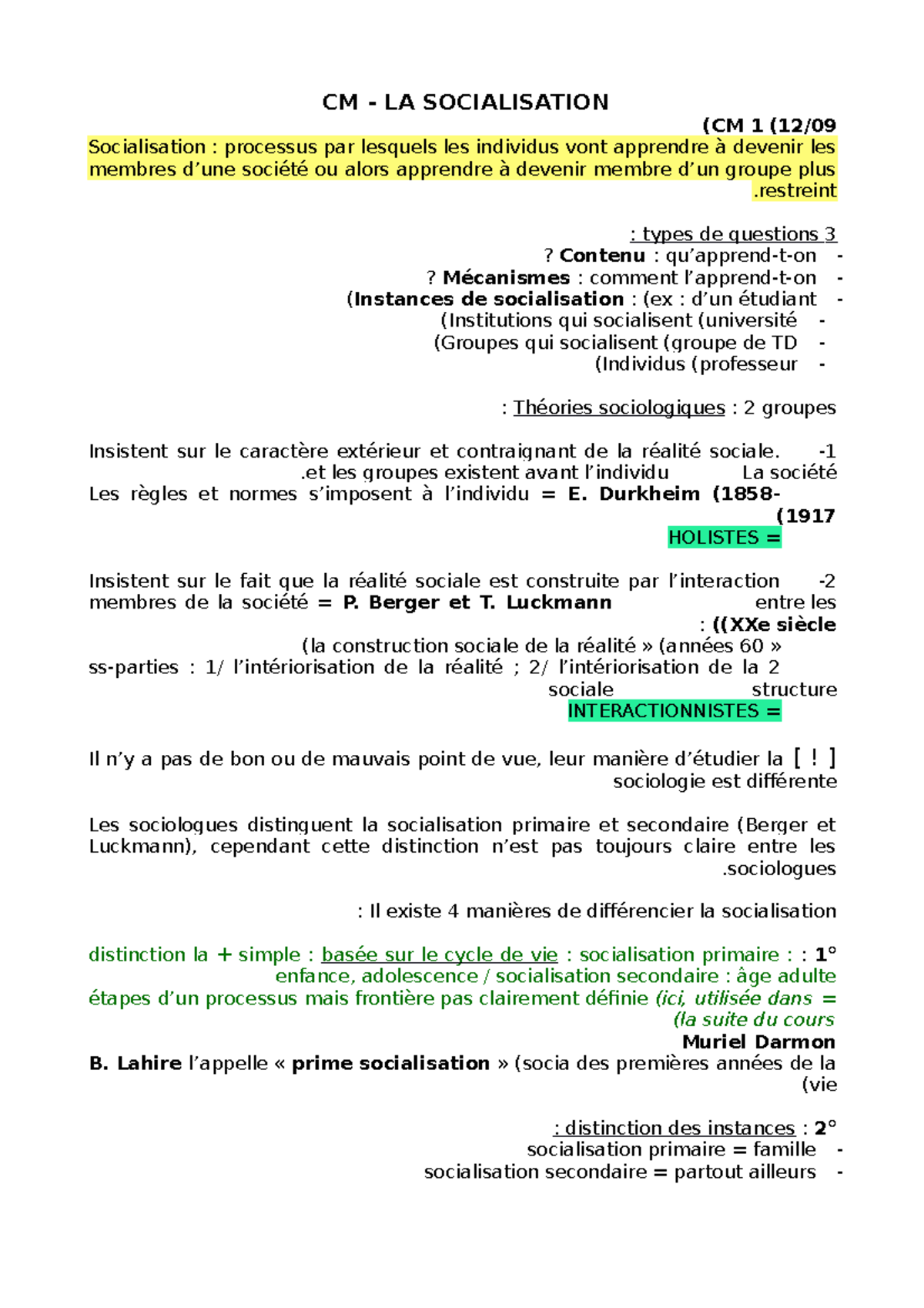 La Socialisation - CM - LA SOCIALISATION ( CM 1 (12/ Socialisation ...