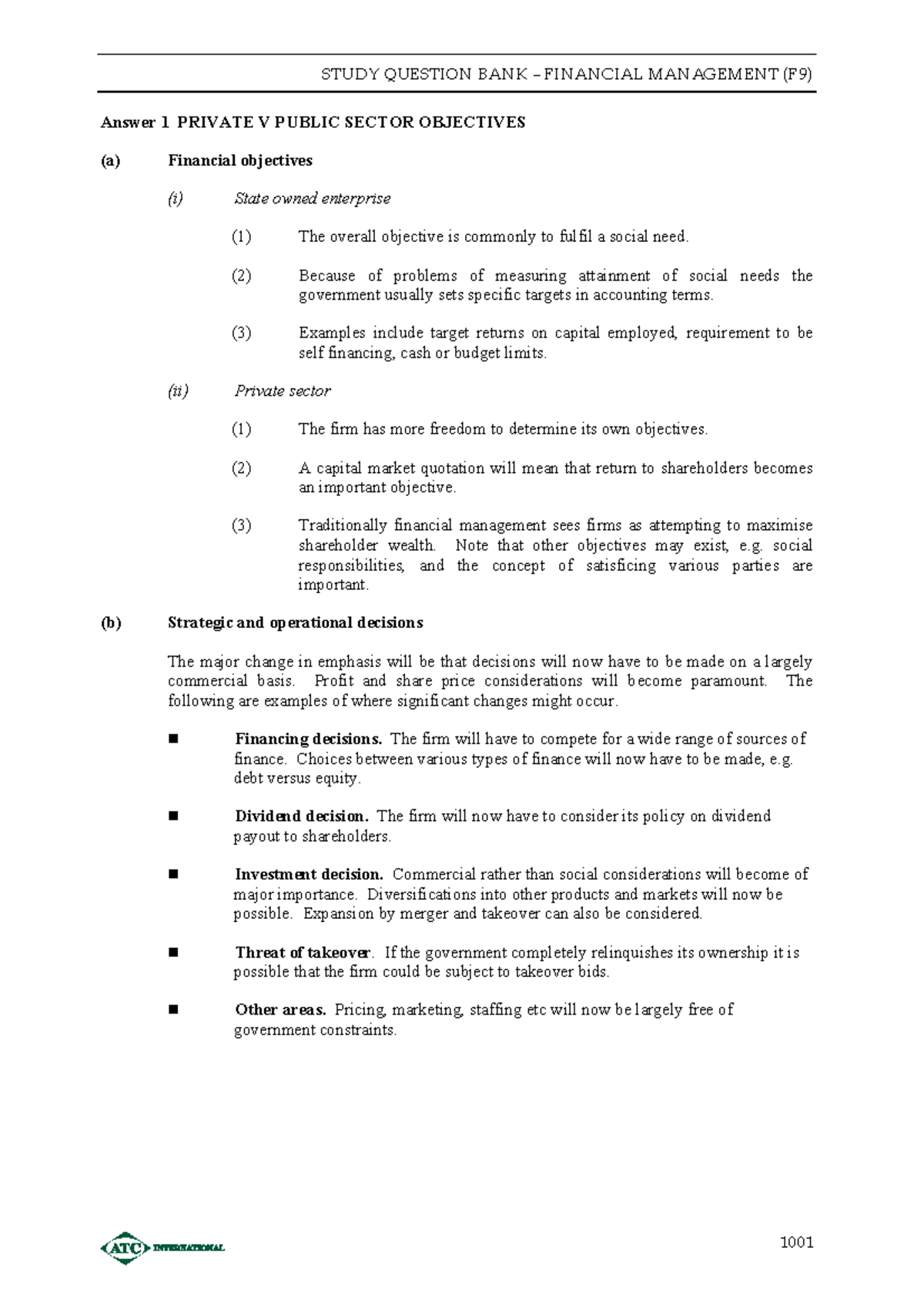 Acca Paper F9 Financial Management Study Question Bank F9fm Sqb As D07 Studocu Acca Paper F9 Financial Management Study Question Bank F9fm Sqb As D07 Studocu