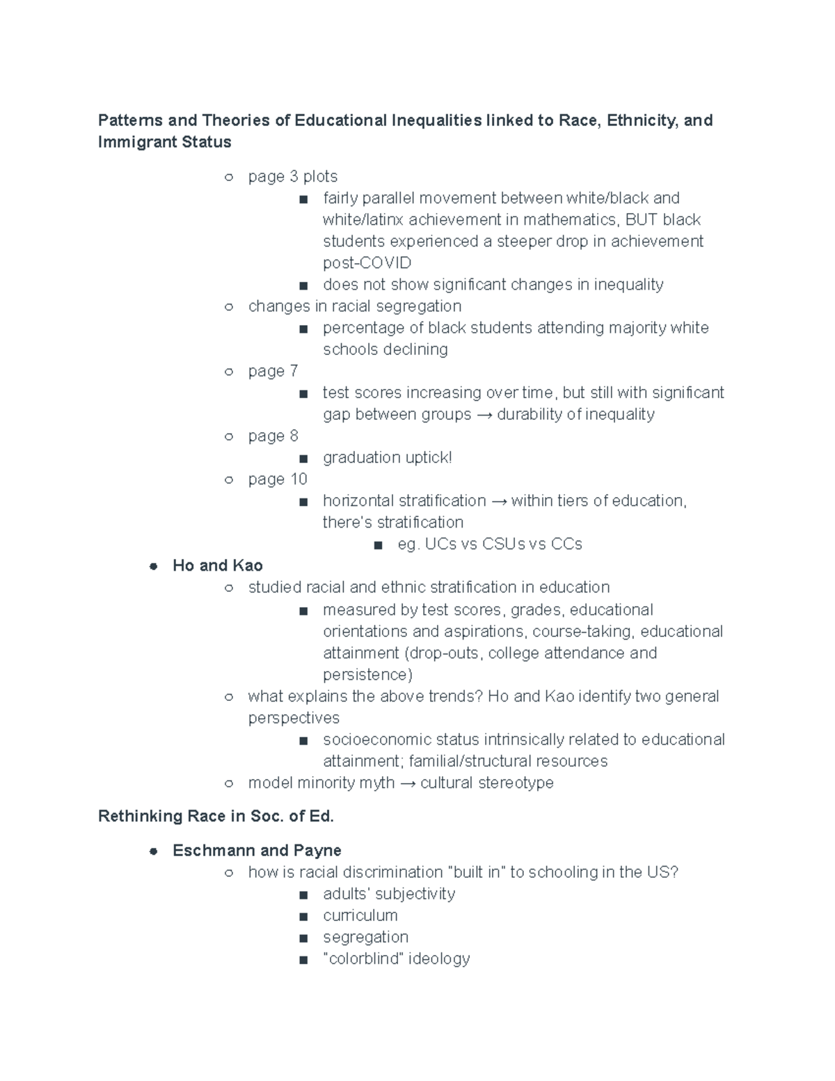 Educational Inequality Patterns - Patterns and Theories of Educational ...
