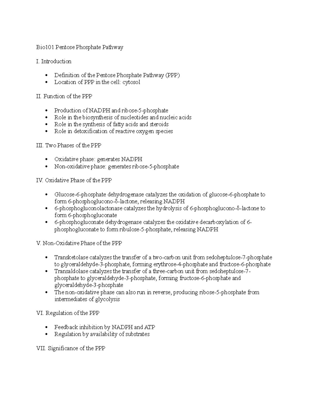 Bio101 Pentose Phosphate Pathway - Introduction Definition of the ...