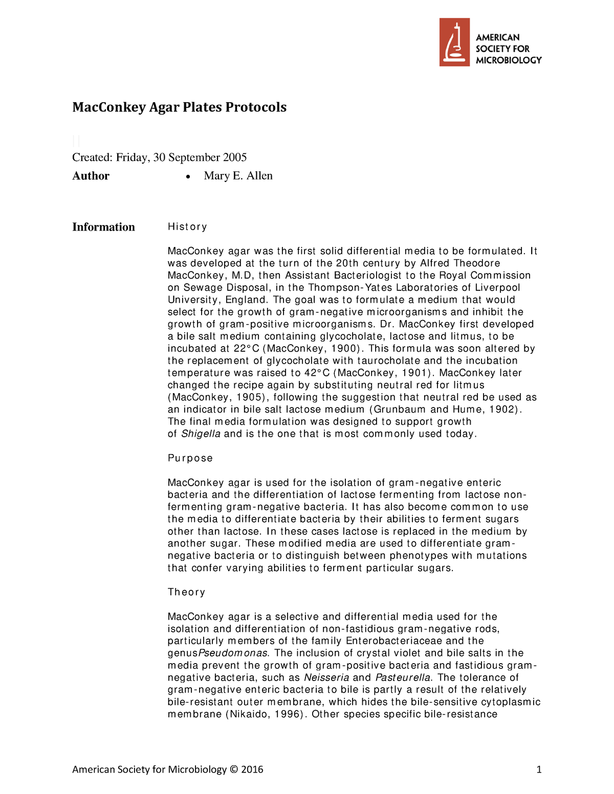 Mac Conkey Agar Plates Protocols - MacConkey Agar Plates Protocols ...