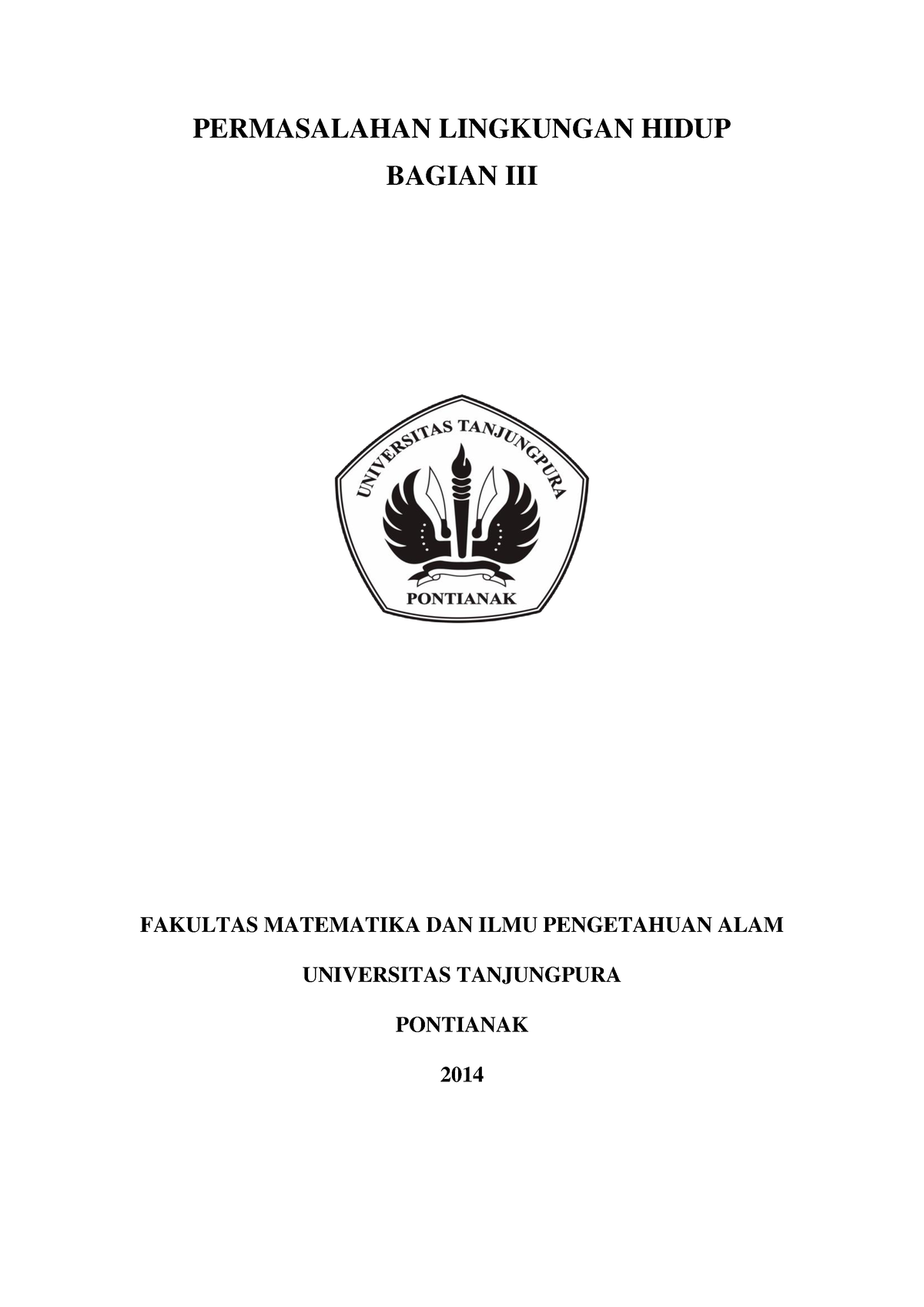 Modul Pengantar Ilmu Lingkungan Bagian 3 - PERMASALAHAN LINGKUNGAN ...