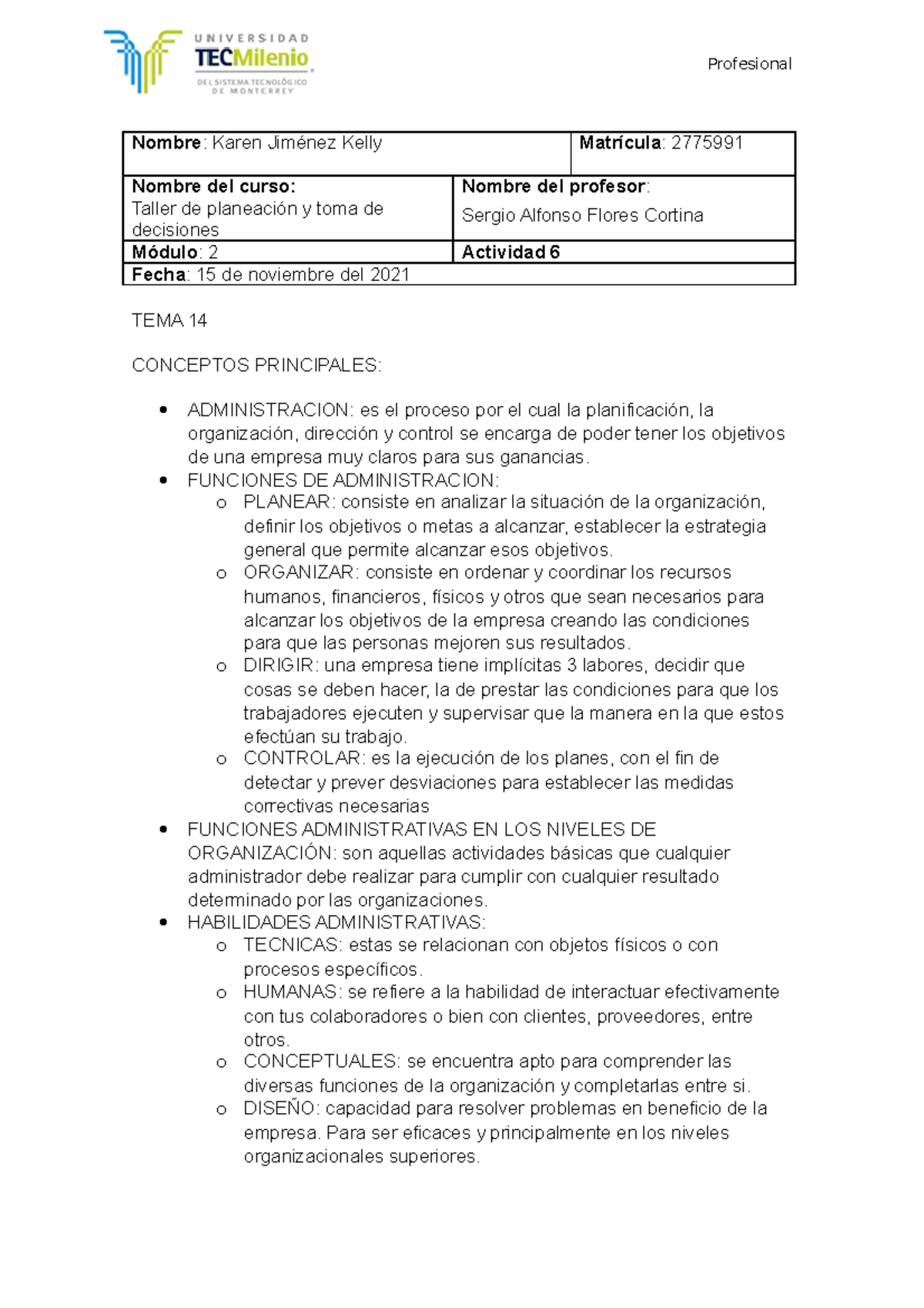 Actividad 13 taller de planeacion y toma de decisiones - Profesional ...