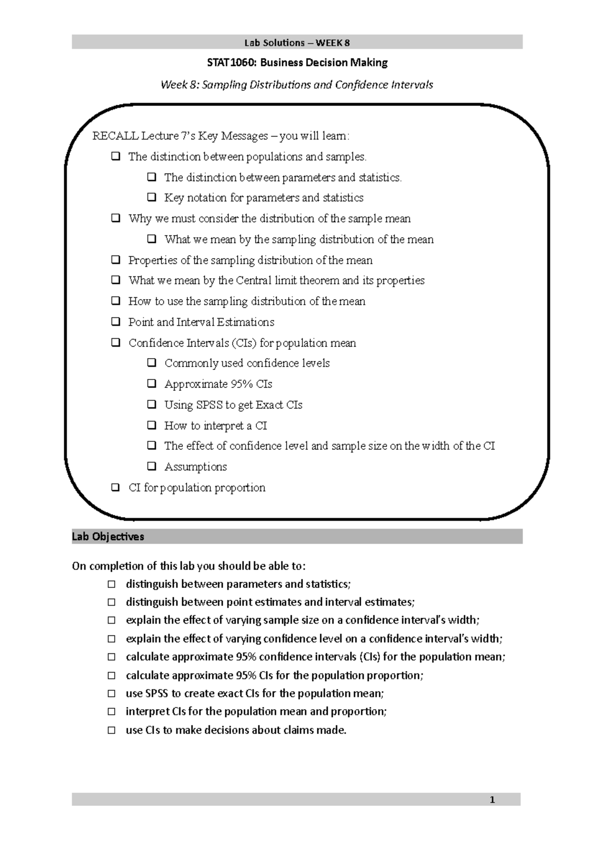 Lab - Week 8 - Solutions - 2015 - Lab Solutions – WEEK 8 STAT1060 ...