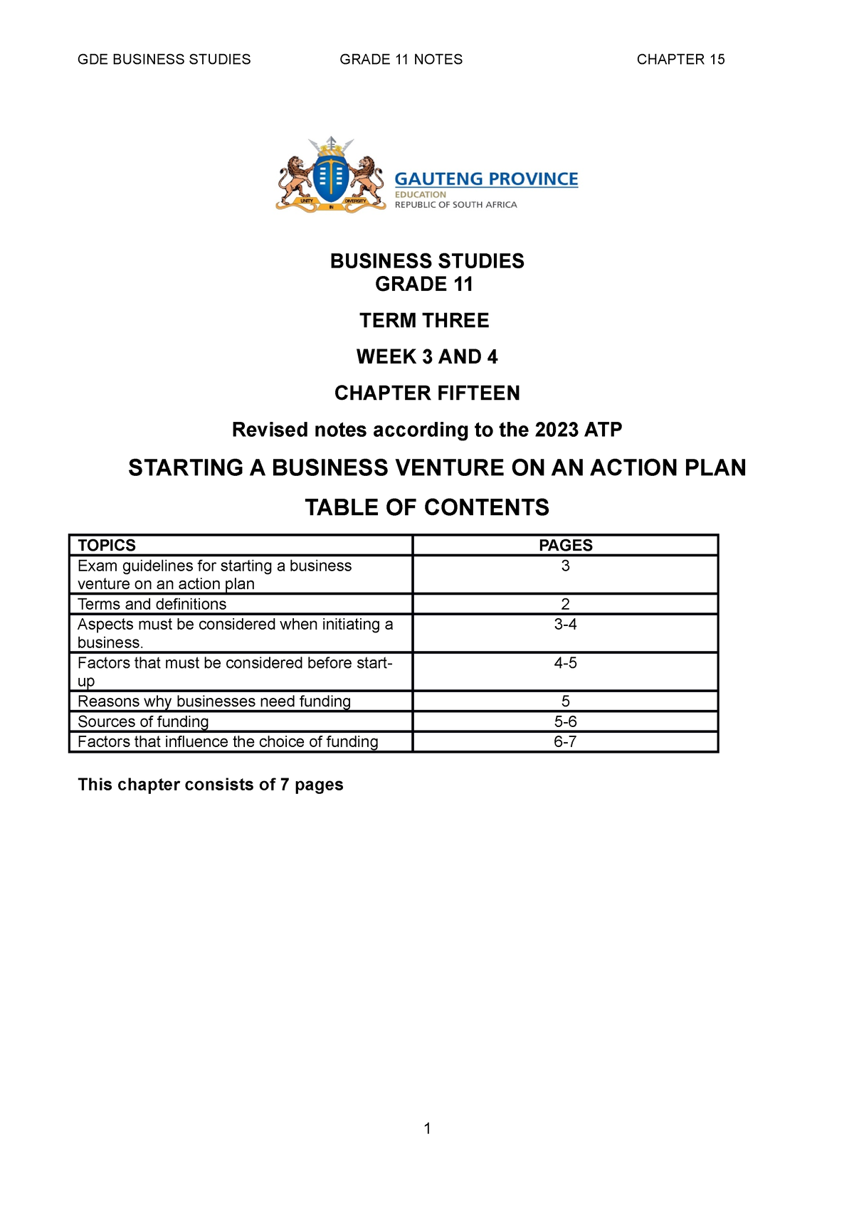 business studies grade 11 term 3 presentation of business information