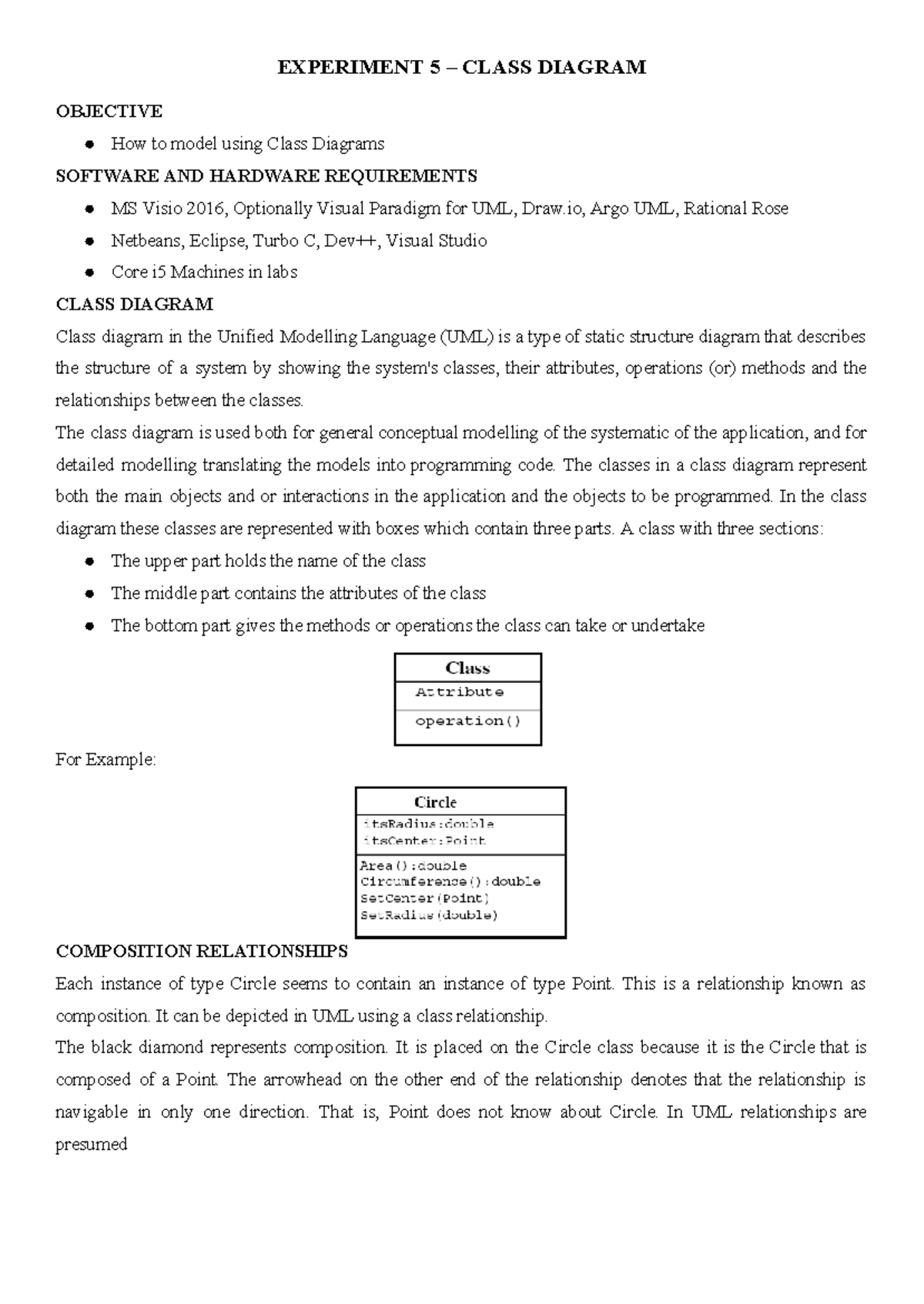 Expere - it is good. - EXPERIMENT 5 – CLASS DIAGRAM OBJECTIVE How to ...