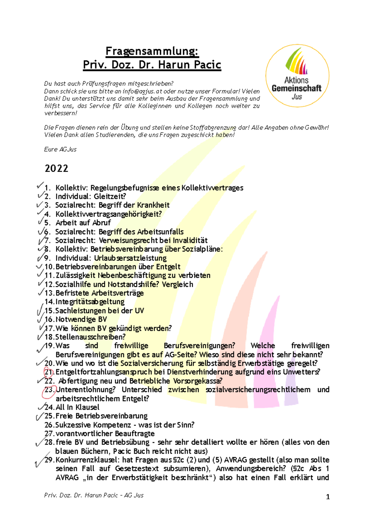 Pacic Fragenkatalog - Fragensammlung: Priv. Doz. Dr. Harun Pacic Du ...