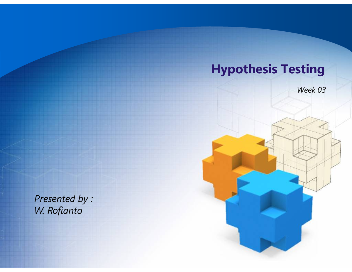 Pertemuan 9 Hypothesis Testing - - Studocu