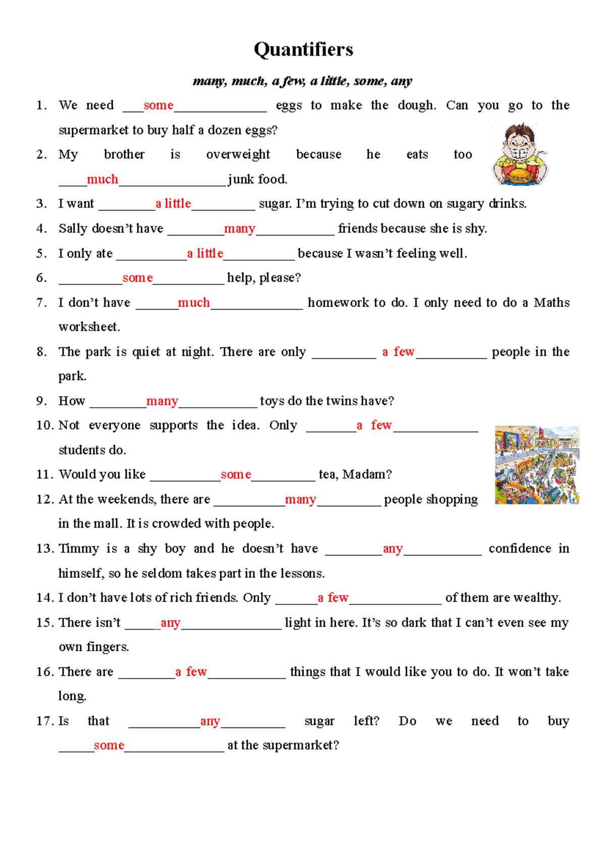 Miguel villarreal - HHHHHH - Quantifiers many, much, a few, a little ...