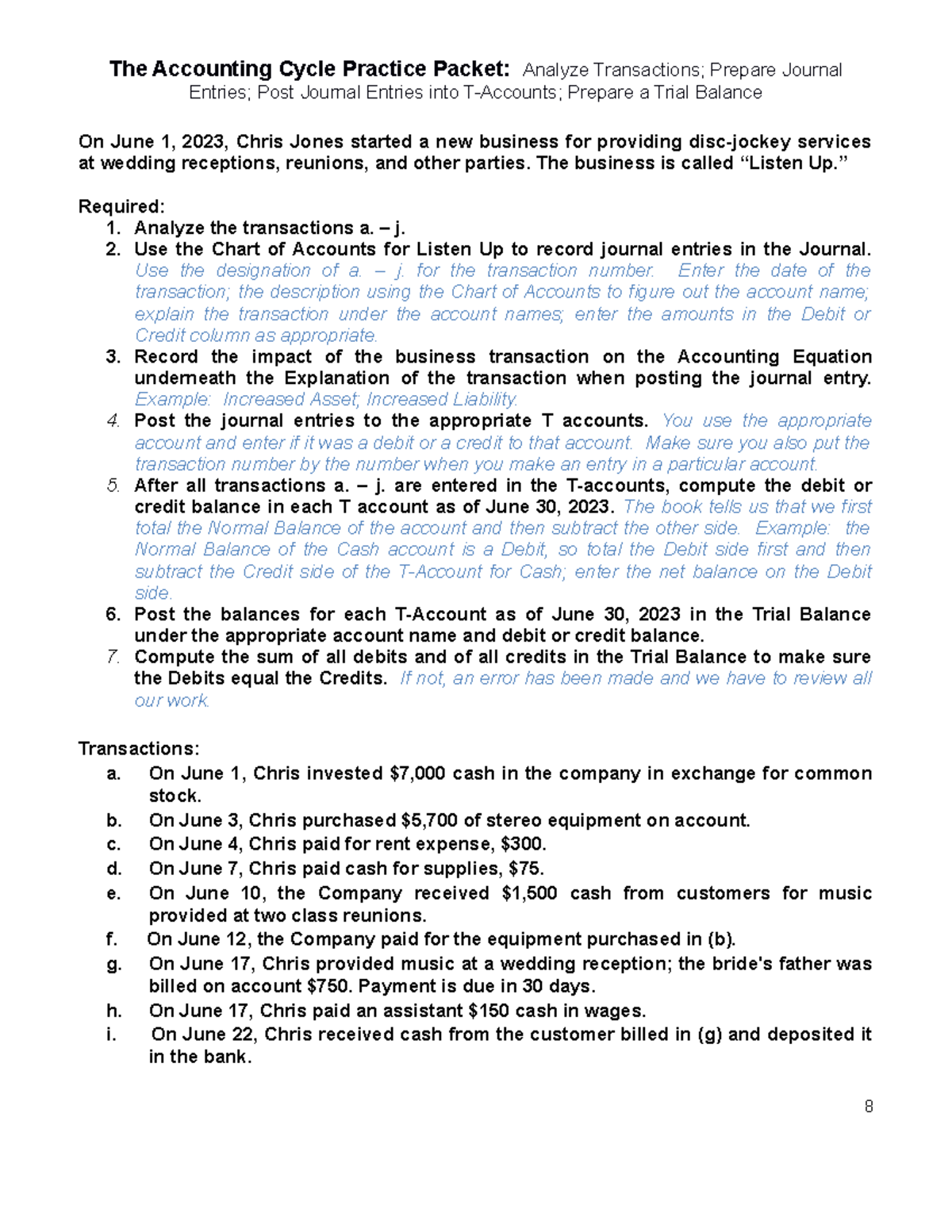 ACCT 2101 CH 2 - How To Record Business Transactions - The Accounting ...