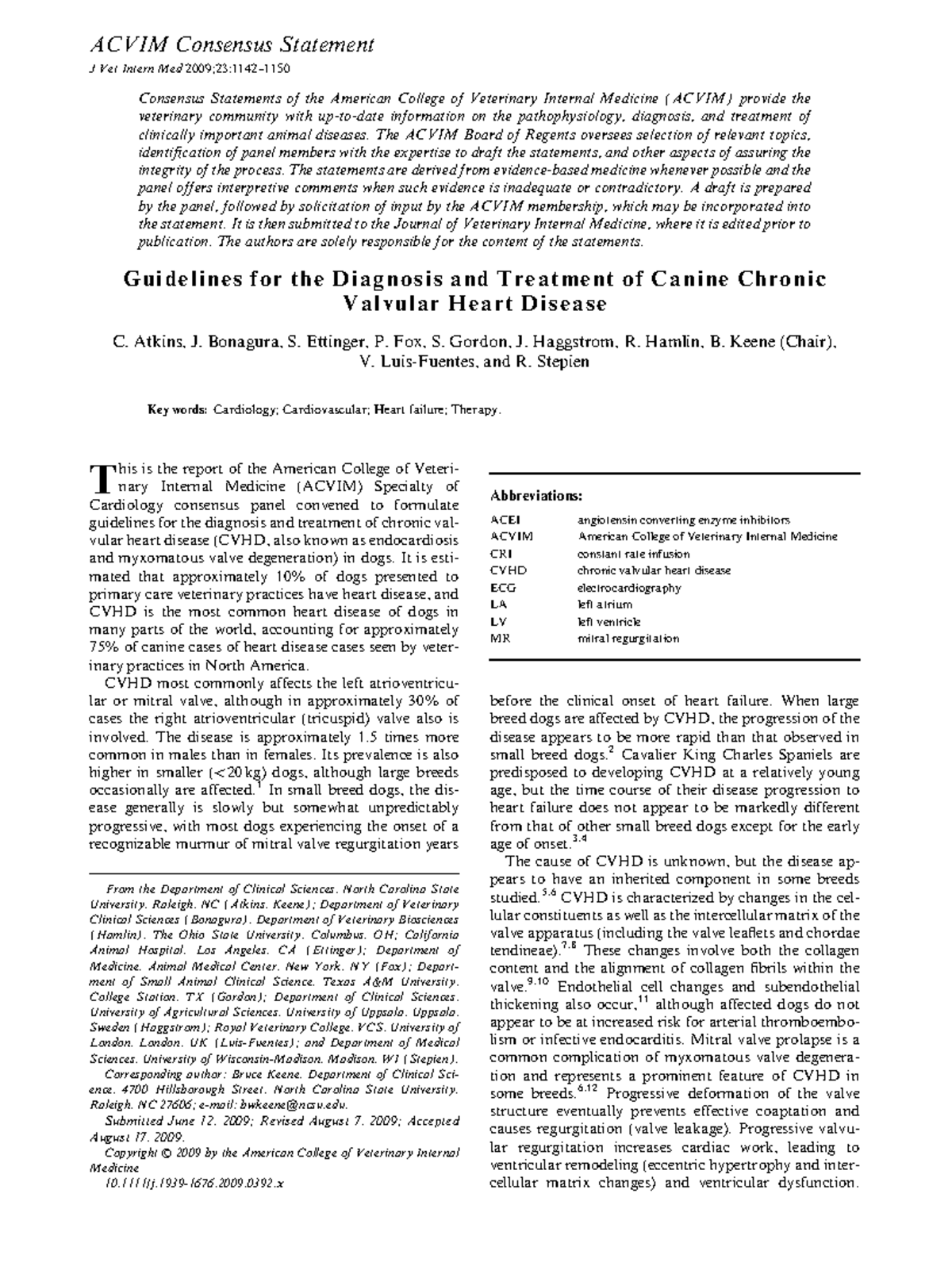 Acvim Perros Acvim Consensus Statement Guidelines For The Diagnosis