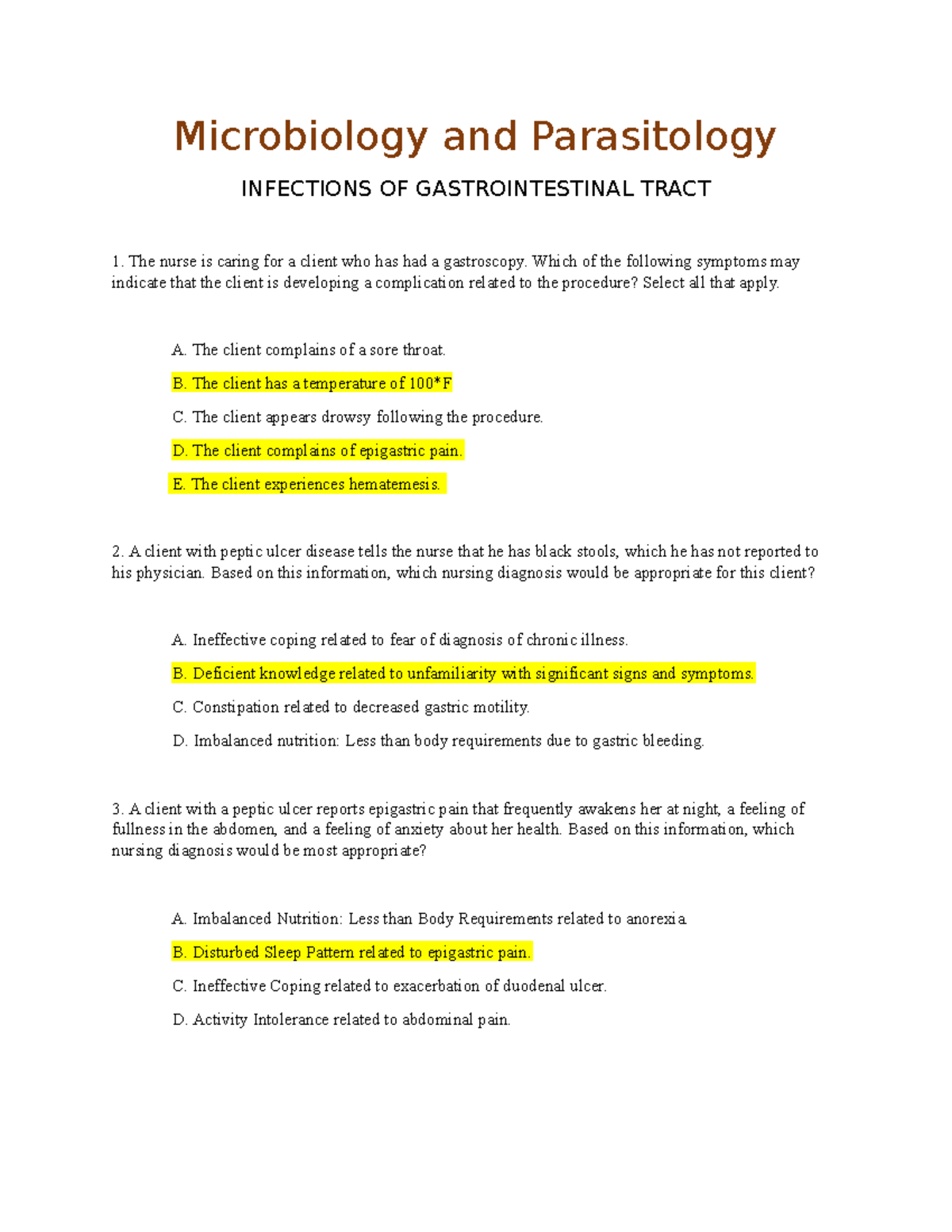 Gastrointestinal Tract 5 - Microbiology And Parasitology INFECTIONS OF ...