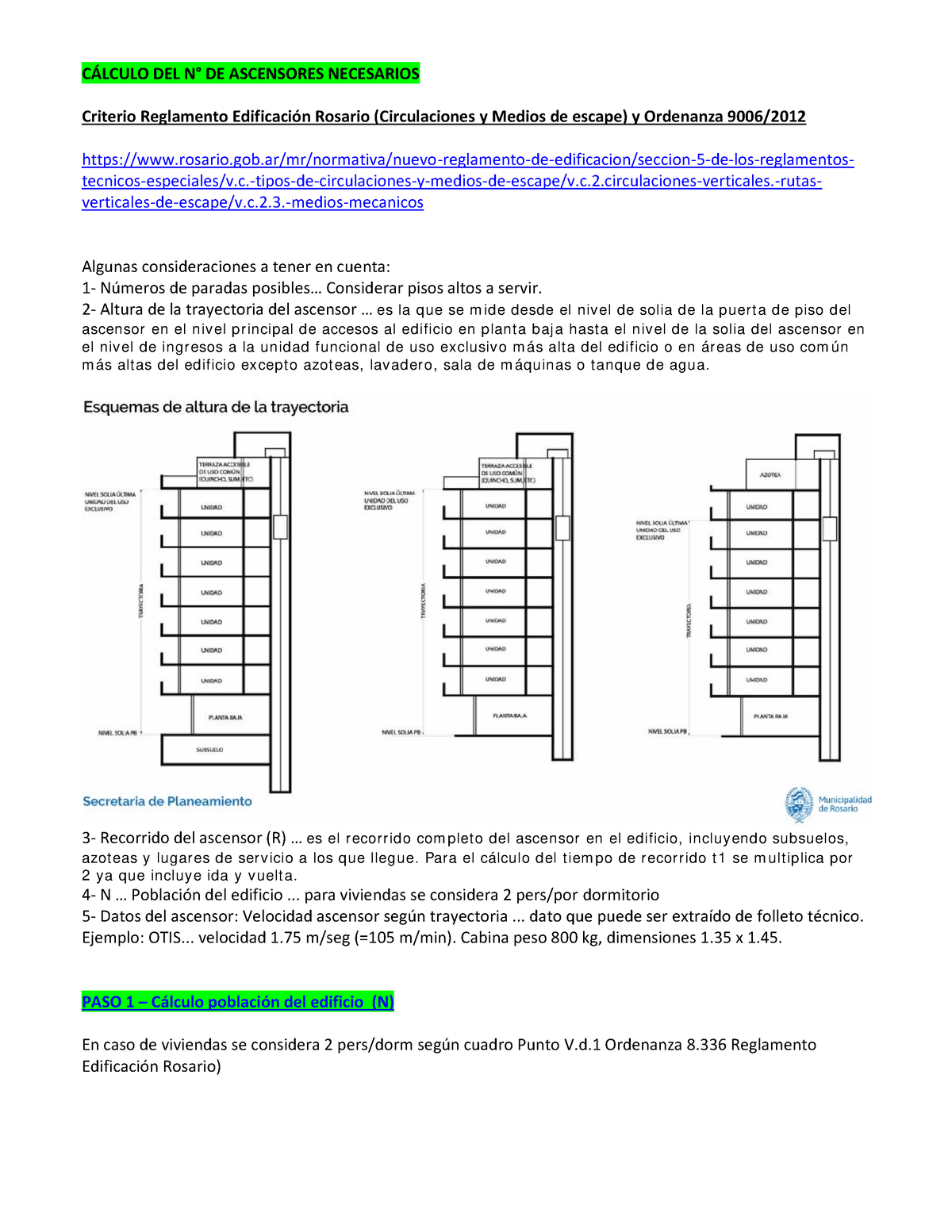 Cálculo Ascensores Consideraciones Generales 2023 CÁlculo Del N° De