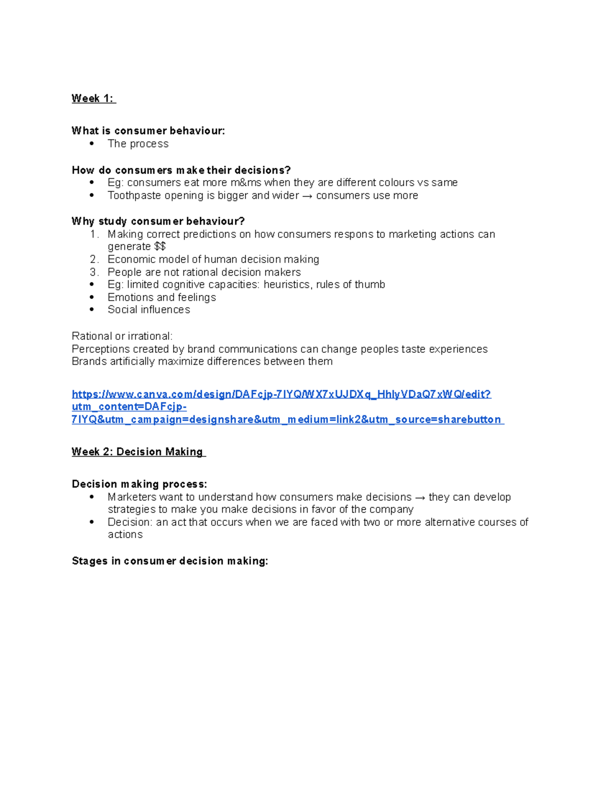Mark2051 week1 and 2 - Week 1: What is consumer behaviour: The process ...