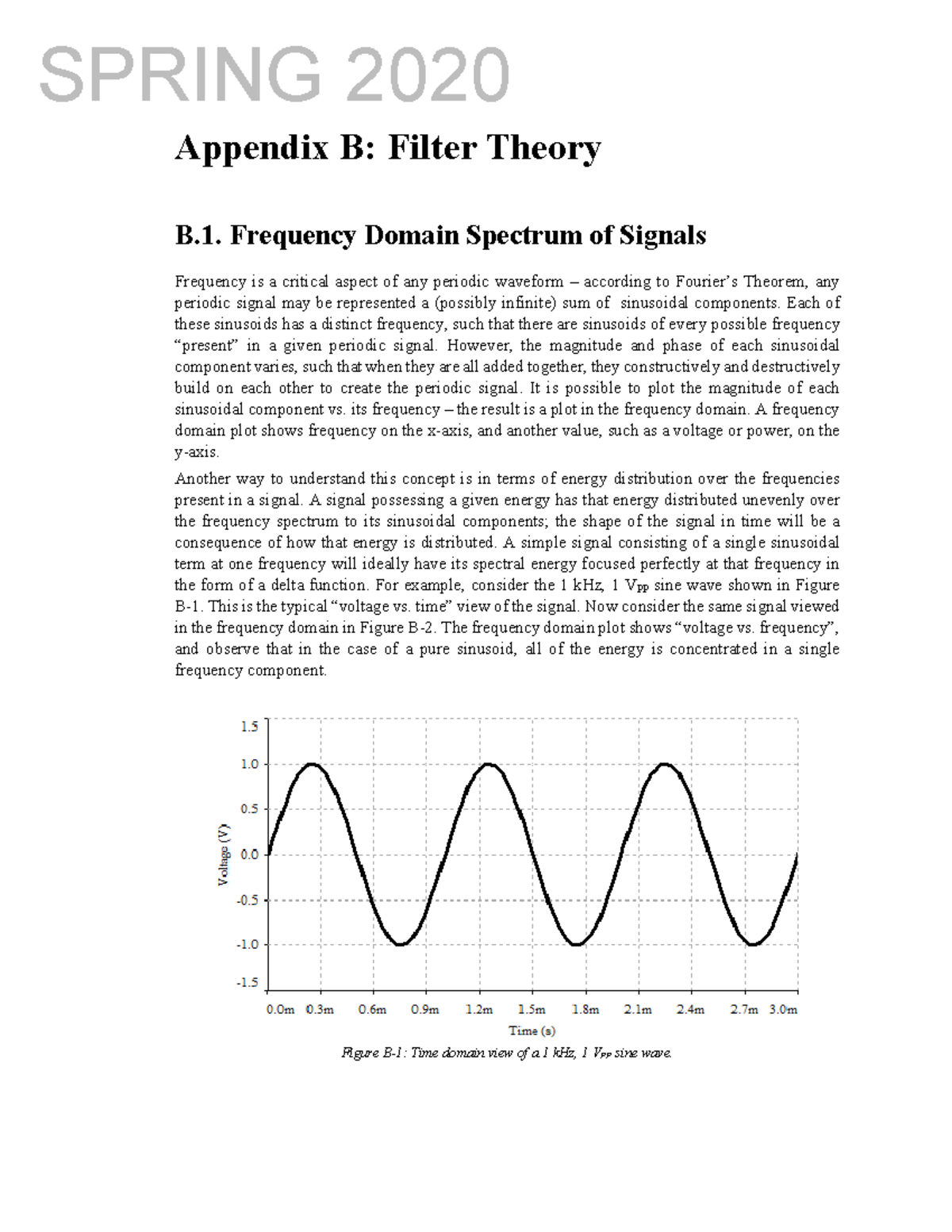 ECE 3741 - Appendix B - Filter Theory - Appendix B: Filter Theory B ...