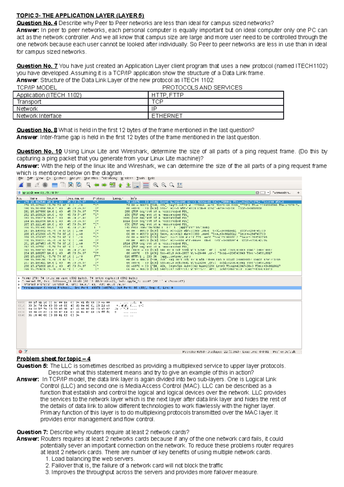 Done Problem sheets Solution - TOPIC 3- THE APPLICATION LAYER (LAYER 5 ...