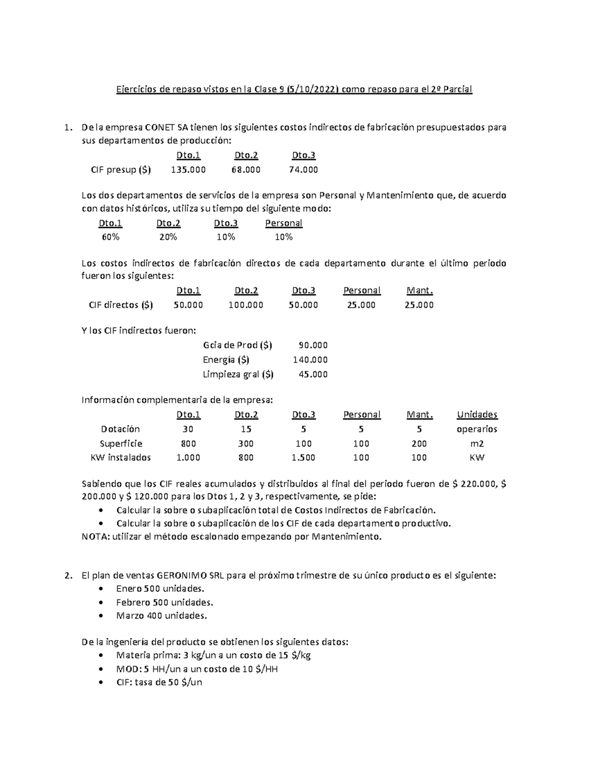 Ejercicios De Repaso Para El 2º Parcial - Ejercicios De Repaso Vistos ...