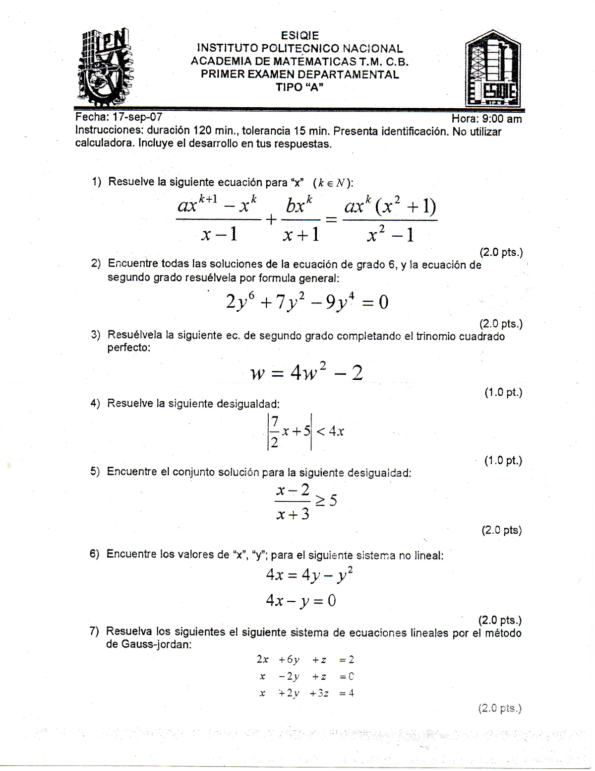 PC-antiguo - examen ets de precalculo - Precálculo - Studocu