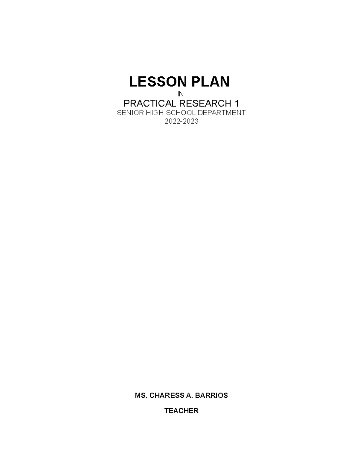 lesson plan in practical research 1 deped tambayan