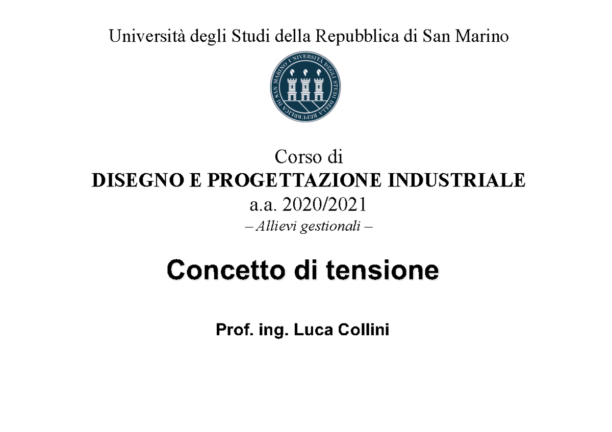 Progettazione 1 - Disegno E Progettazione Industriale - Università ...