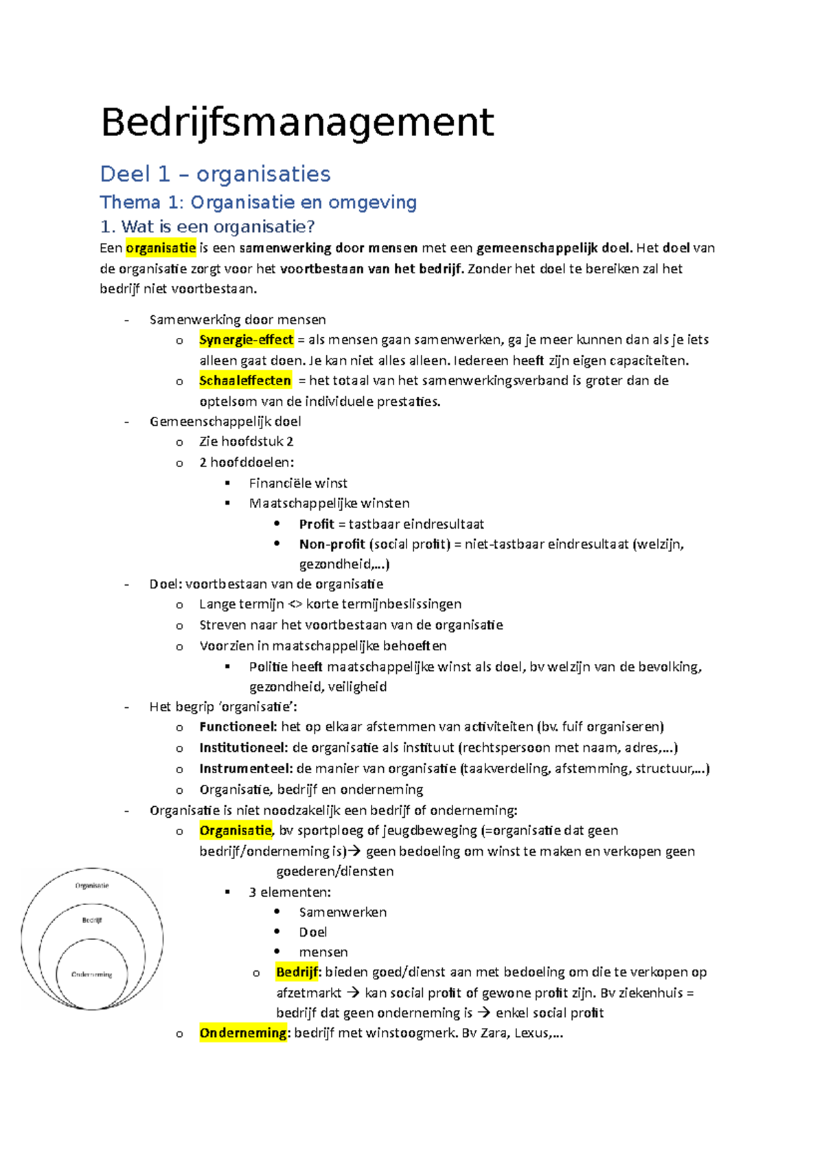 Bedrijfsmanagement - Samenvatting Volledig Vak - Bedrijfsmanagement ...