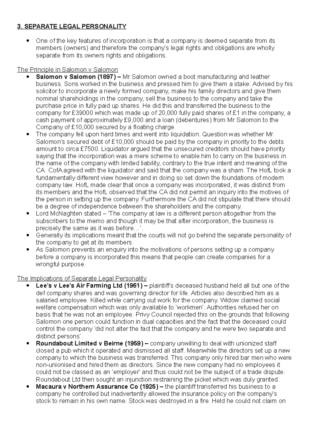 case study legal personality