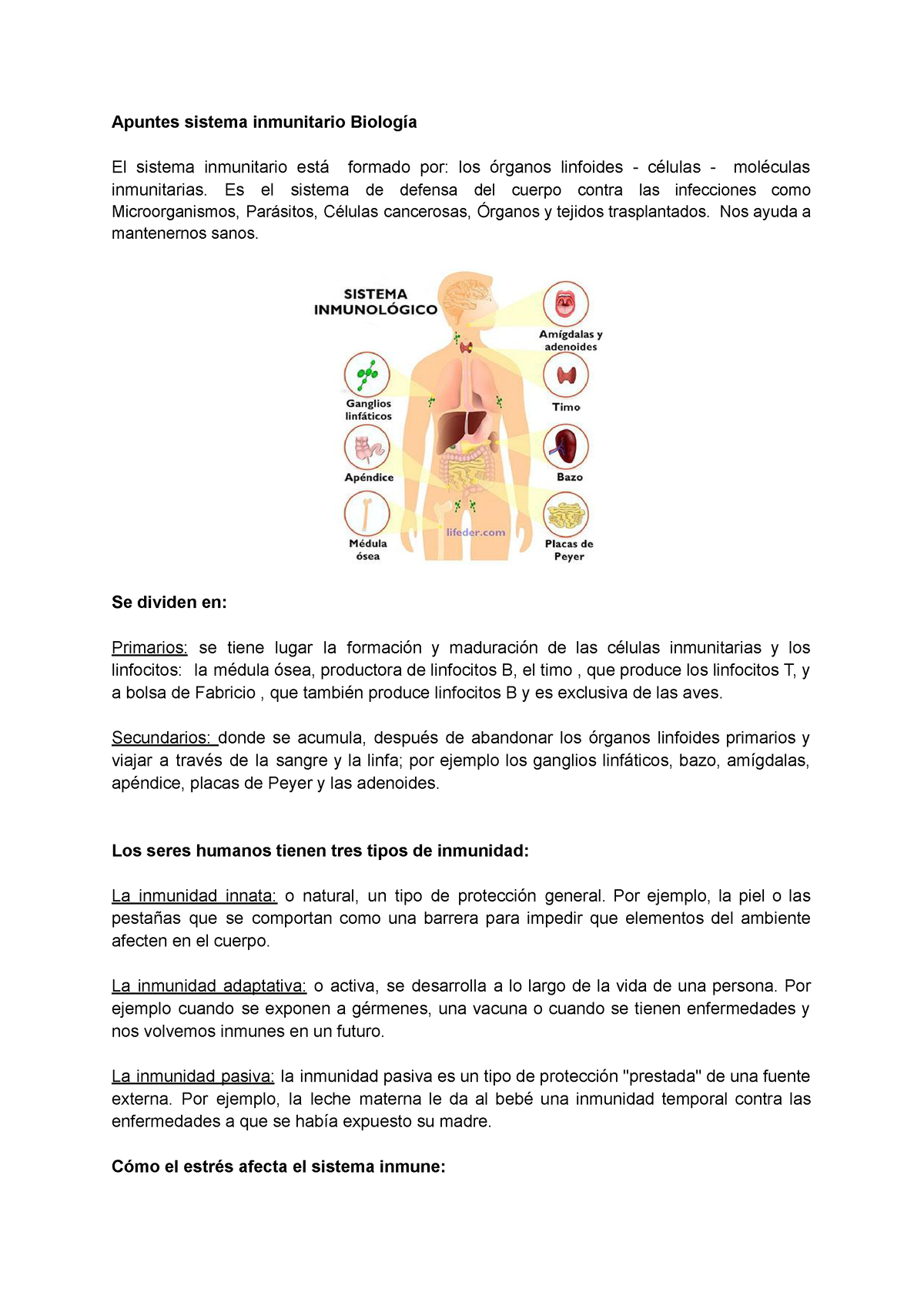 Apuntes Sistema Inmunitario Biología - Apuntes Sistema Inmunitario ...