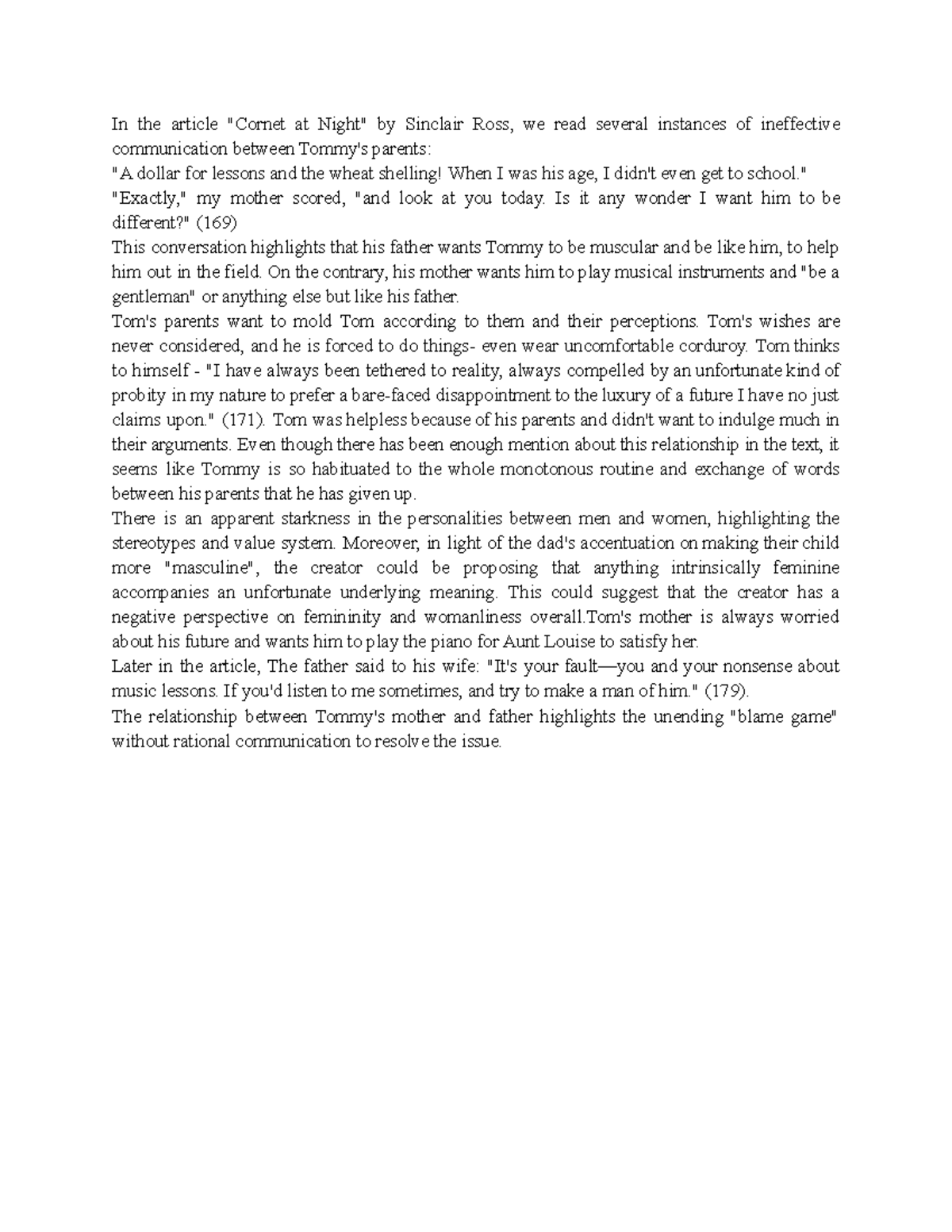 by the night reading 1 In the article at Night" by