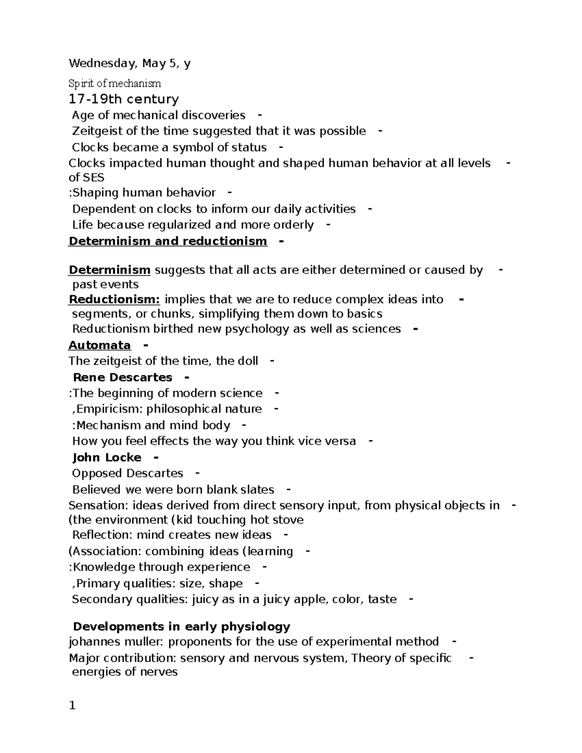 History & systems lecture #2 - Spirit of mechanism 17-19th century