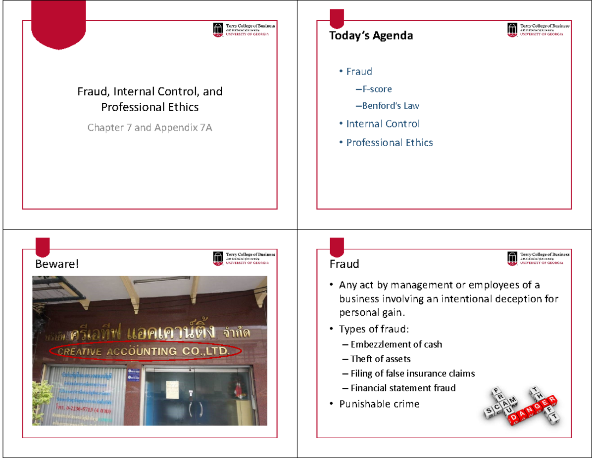 Session 18-Fraud And Internal Control - Fraud, Internal Control, And ...