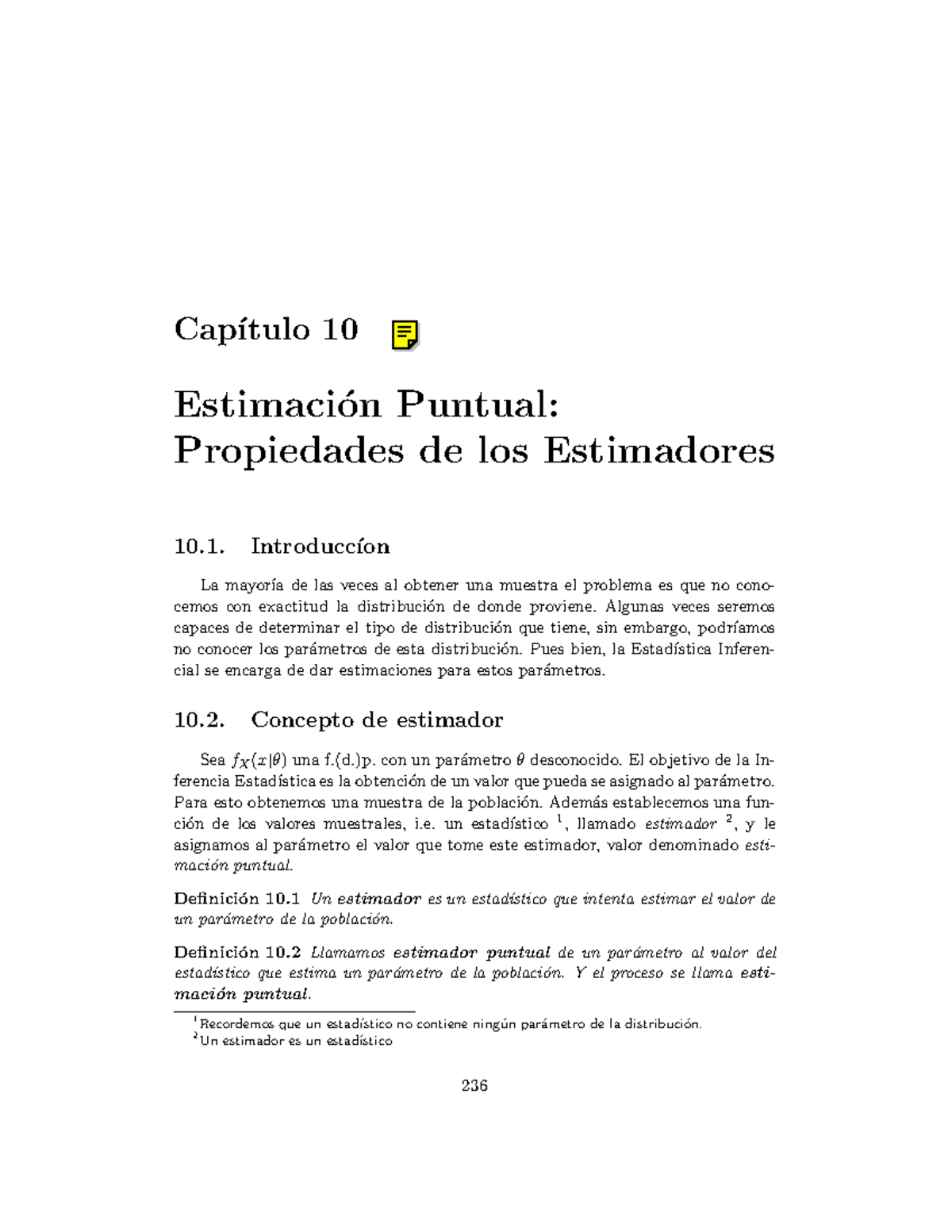 Capitulo 10-ae Estimacion Puntual- Propiedades DE LOS Estimadores - Cap ...