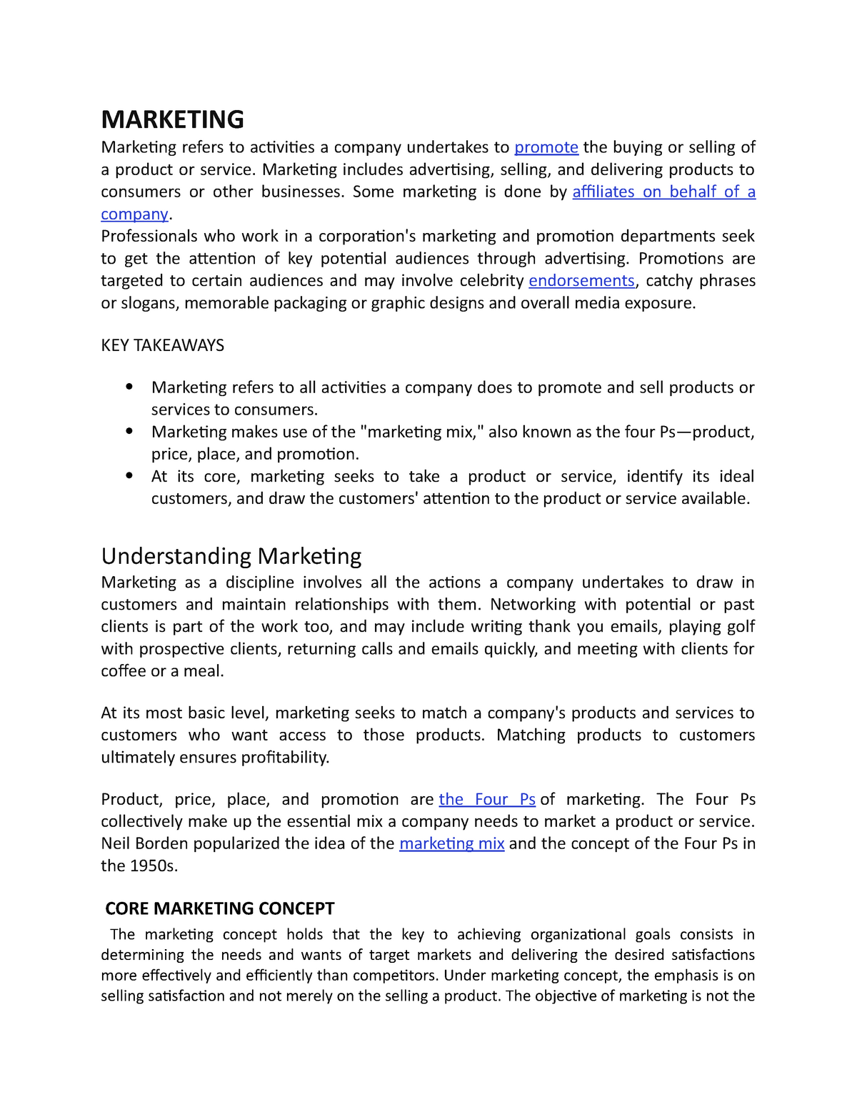 marketing management introduction essay