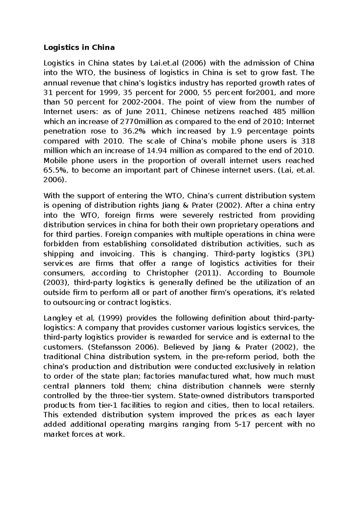 Logistics exams A selfstarting and motivated individual who has a