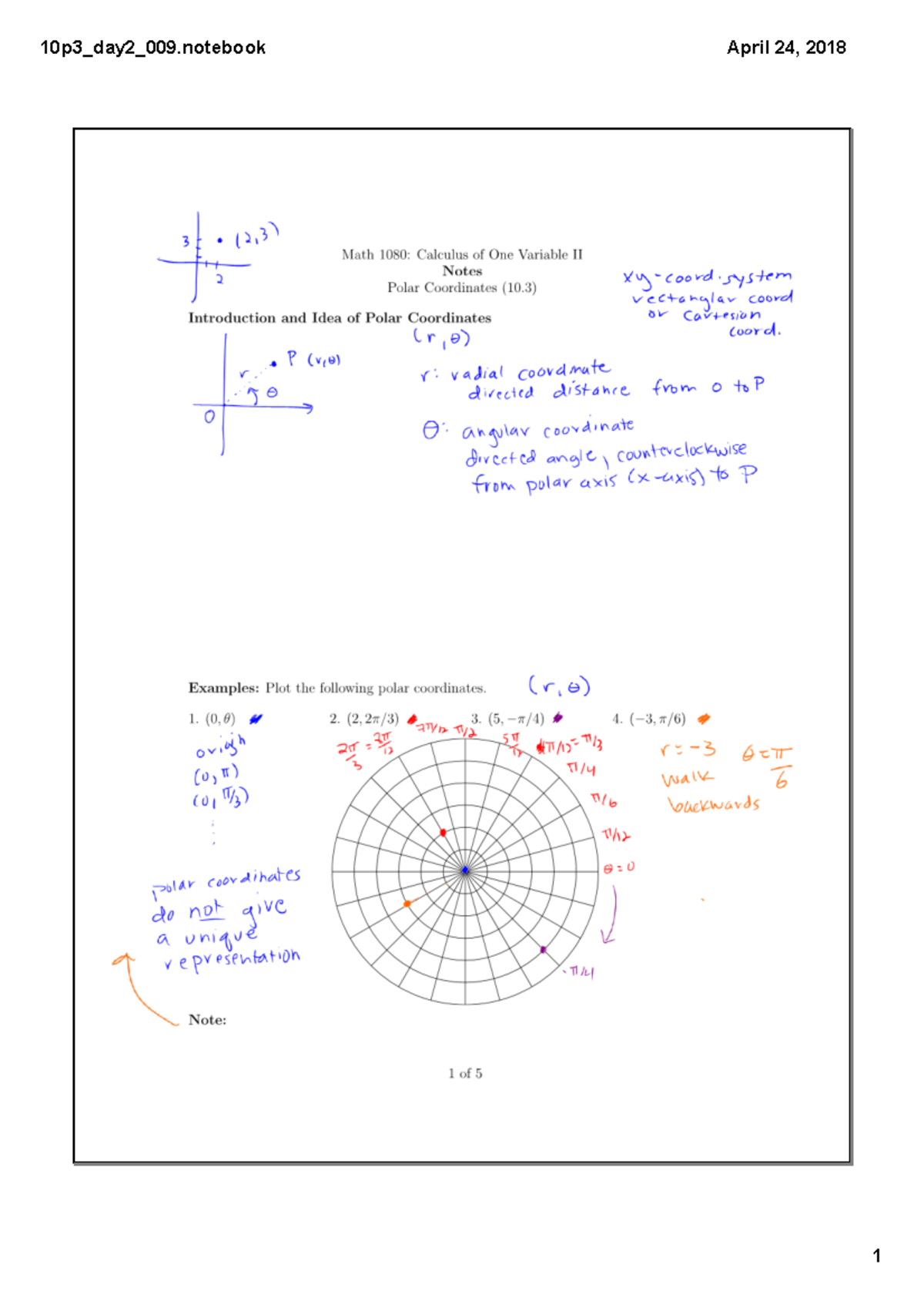 12p2 Polar Coordinates MATH 1080 S BGD\ B QRWHERRN Studocu