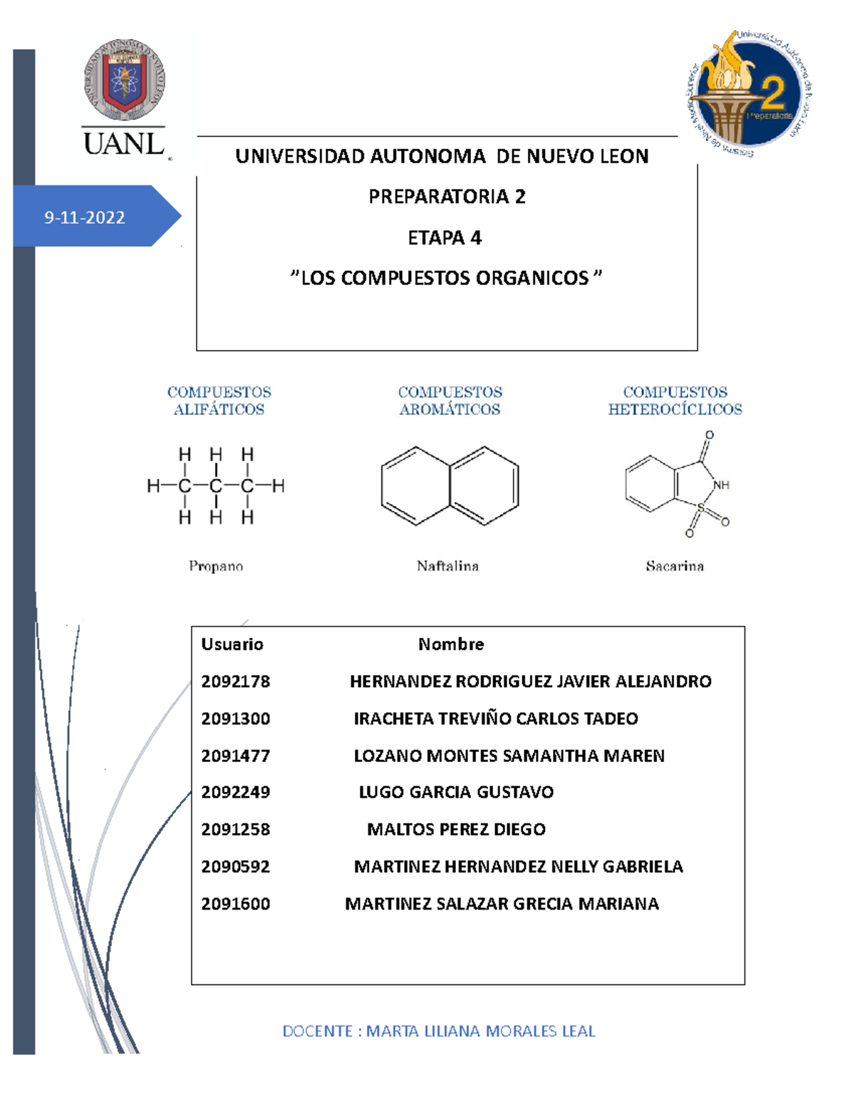 Etapa 4 Compuestos Organicos - 9-11- UNIVERSIDAD AUTONOMA DE NUEVO LEON ...