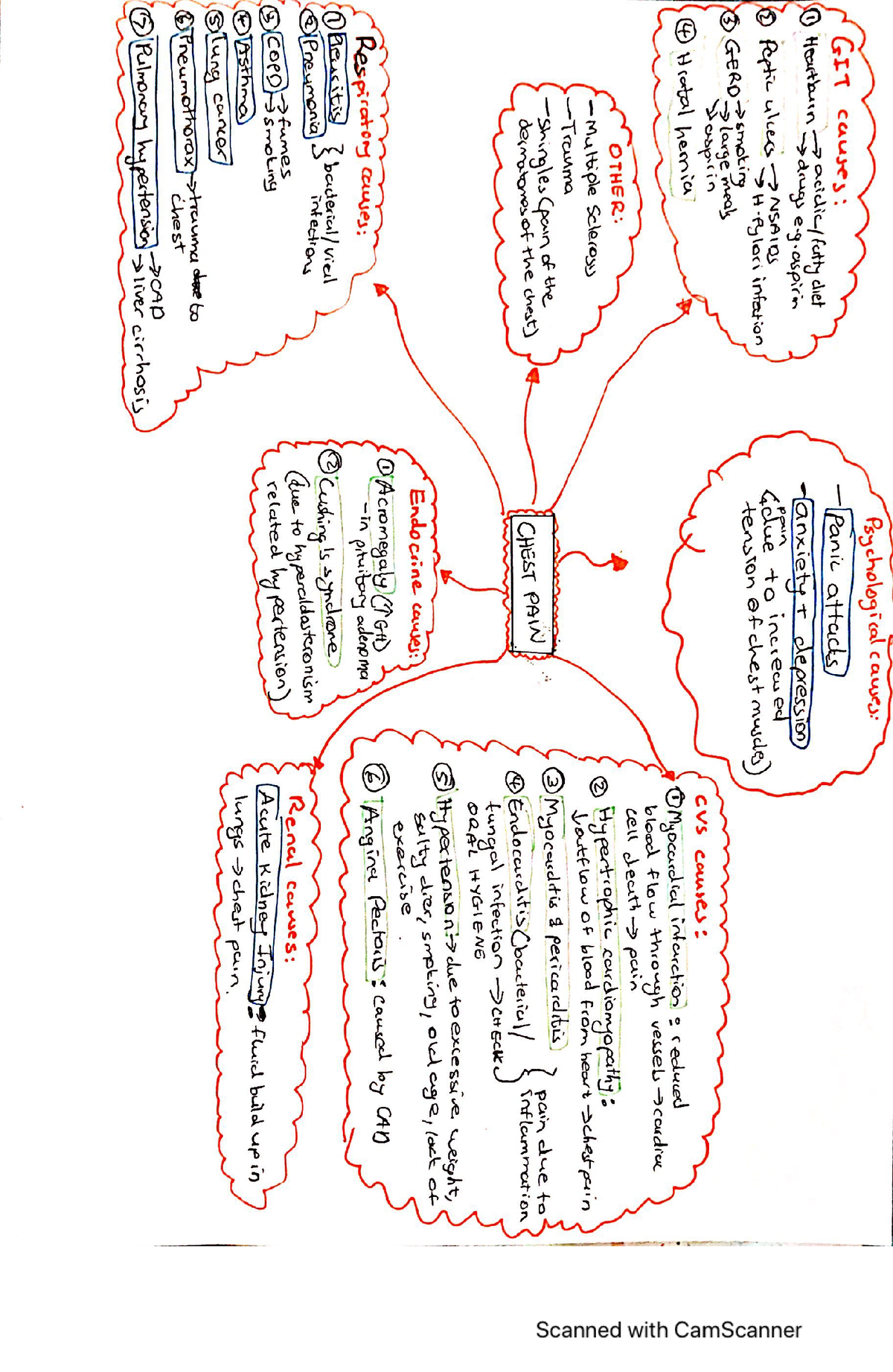 Chest Pain Mind Map - Mindmap - Pty2000s - Studocu