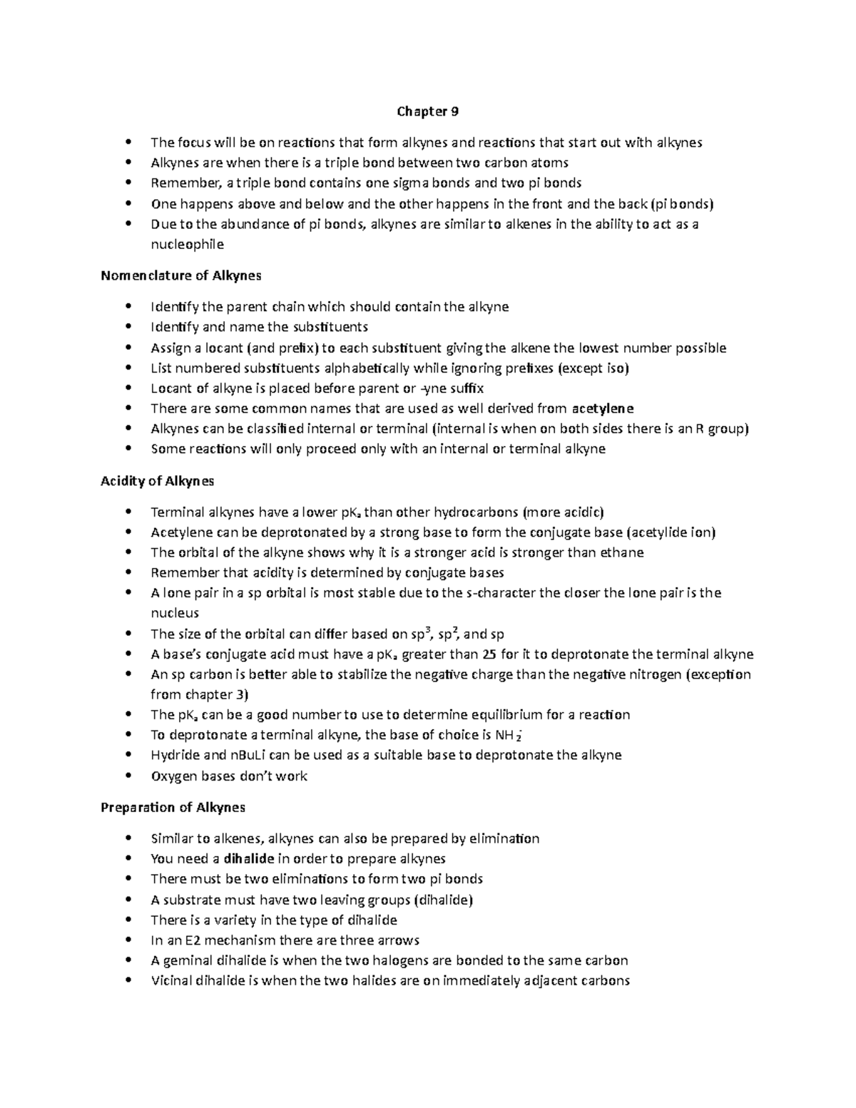 Chapter 9 Notes - Chapter 9 The focus will be on reactions that form ...