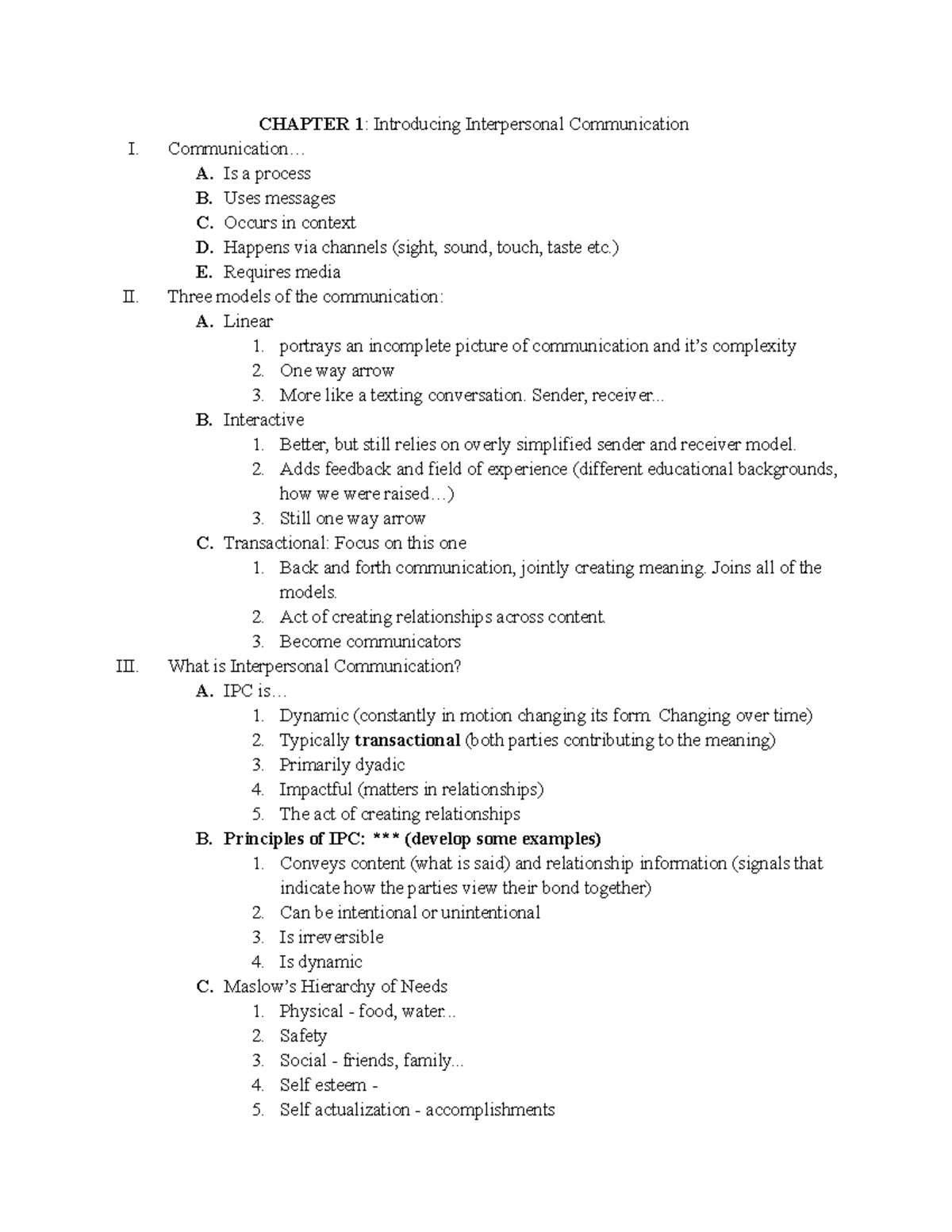 What is Communication - Notes Chapters 1-9 - CHAPTER 1: Introducing ...