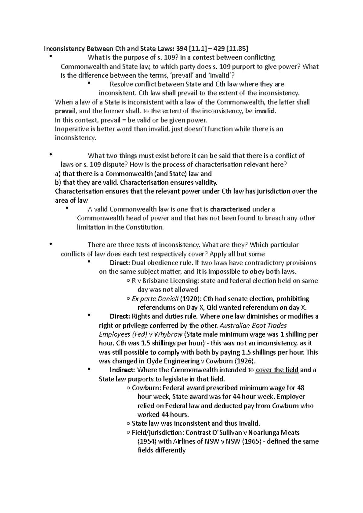 Inconsistency - Lecture notes detailed - Inconsistency Between Cth and ...