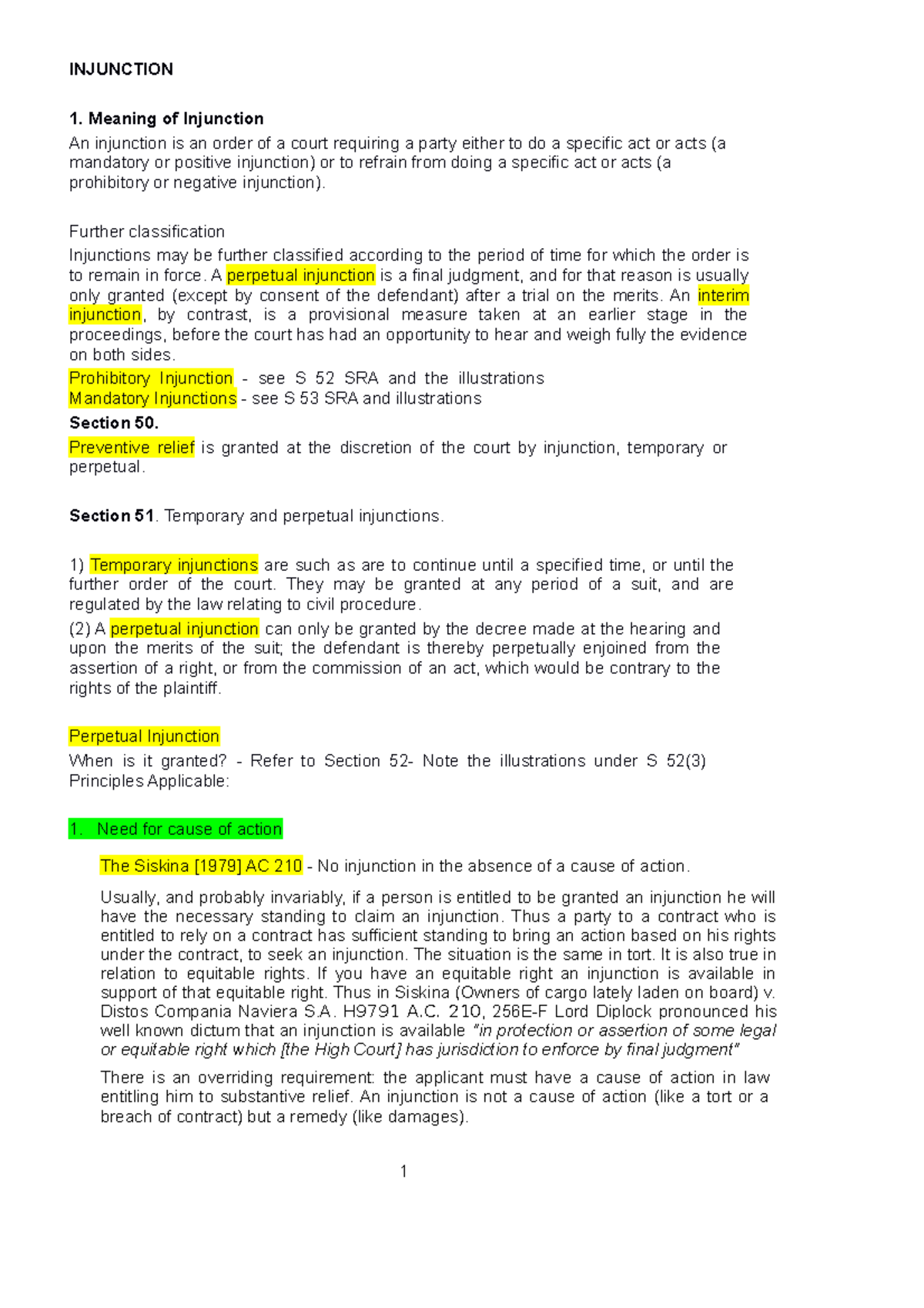 Injunctions Subtopic For Civil Procedure 2 INJUNCTION 1 Meaning Of 