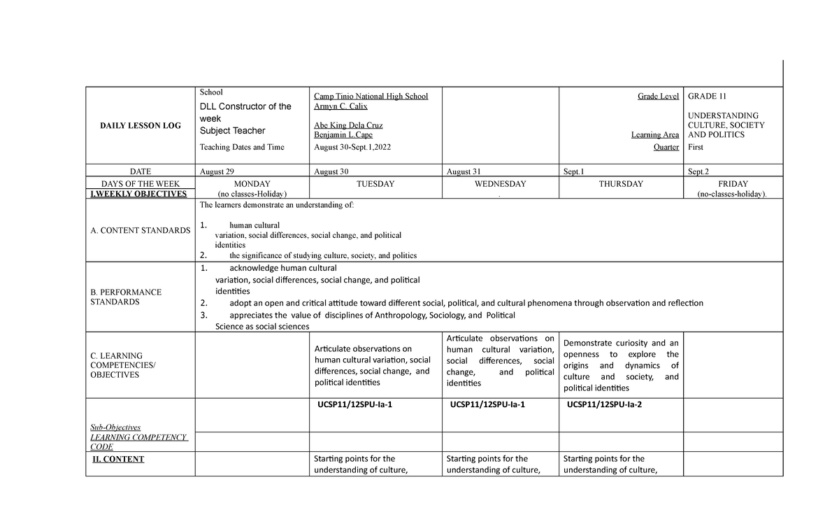 Week 1 june 4 8 final - Very important specially to my fellow teachers ...