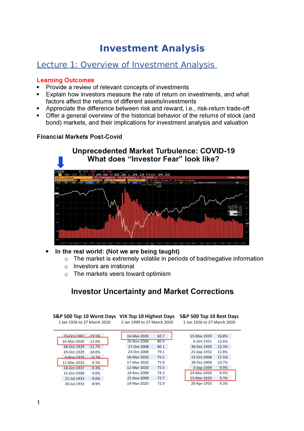 literature review on investment analysis