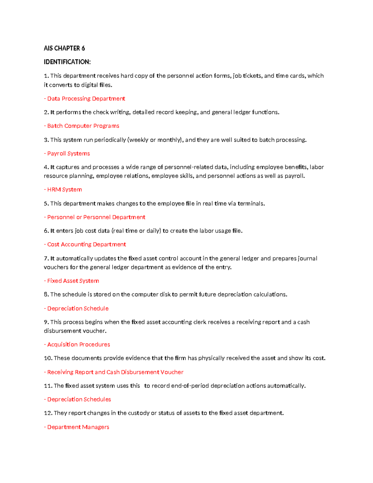 AIS- Chapter-6 - Accounting Information Systems - AIS CHAPTER 6 ...