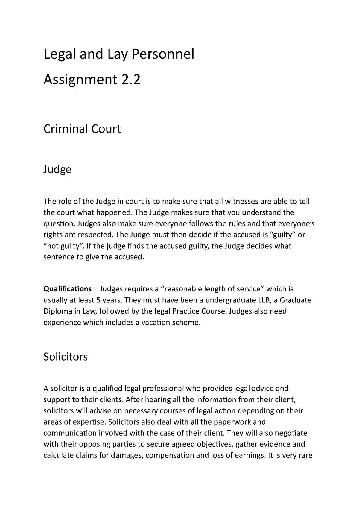 what does an assignment judge do