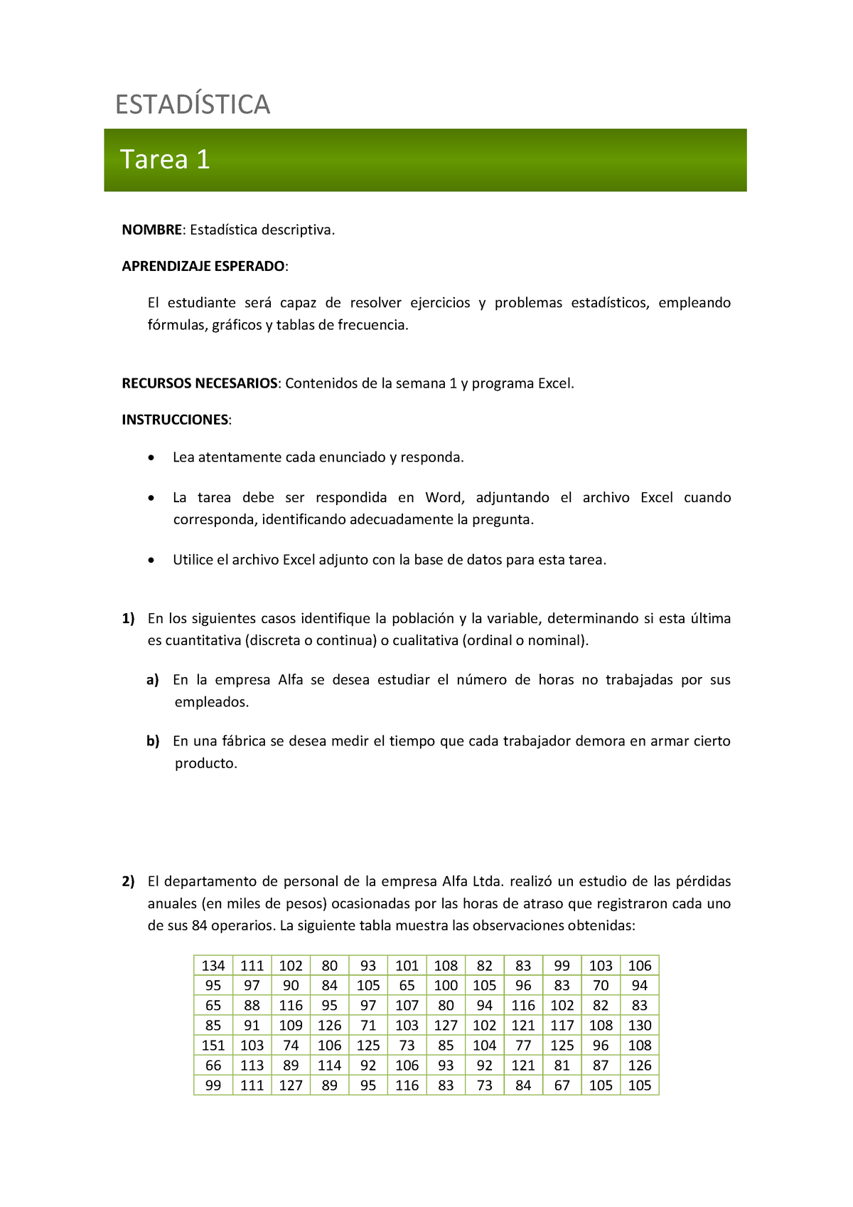 S1 Tarea Estadistica Prueba - NOMBRE : Estadística Descriptiva ...