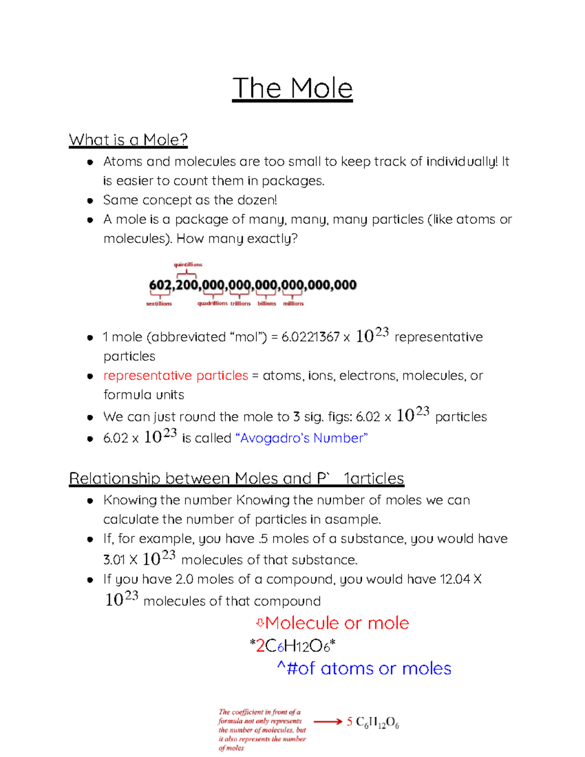 THE MOLE - THE MOLE-high school level - The Mole What is a Mole? Atoms ...